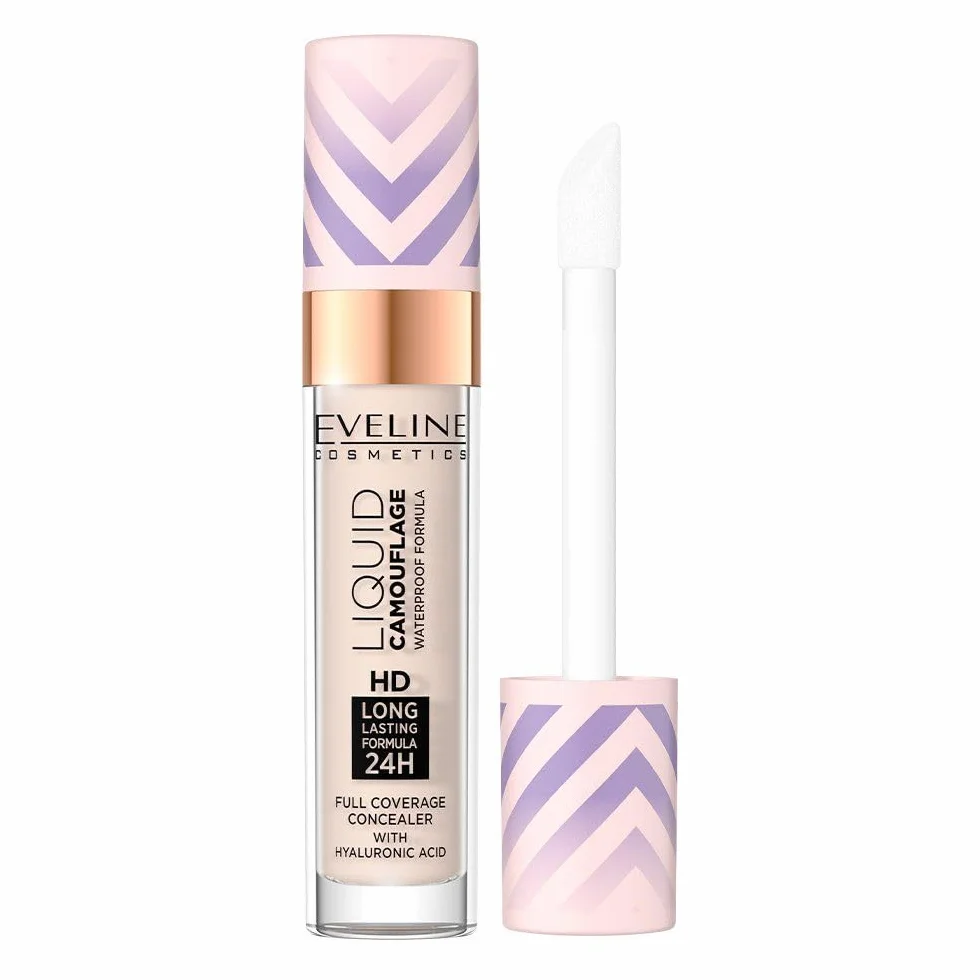 Eveline Cosmetics Płynny kamuflaż wodoodporny korektor z kwasem hialuronowym i masłem shea 5 odcieni
