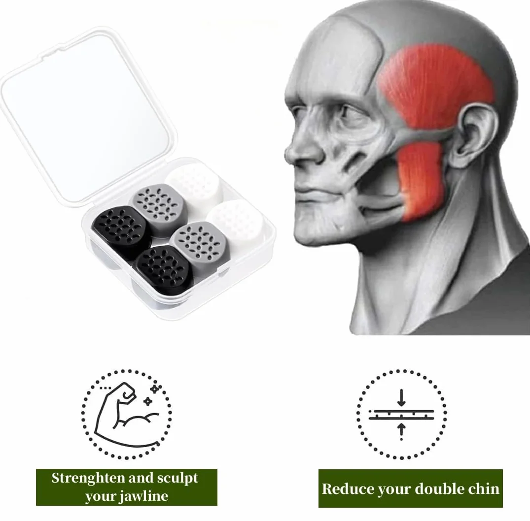 Silikonowy Jawline Trainer 6 sztuk do ćwiczeń mięśni twarzy, podwójny podbródek