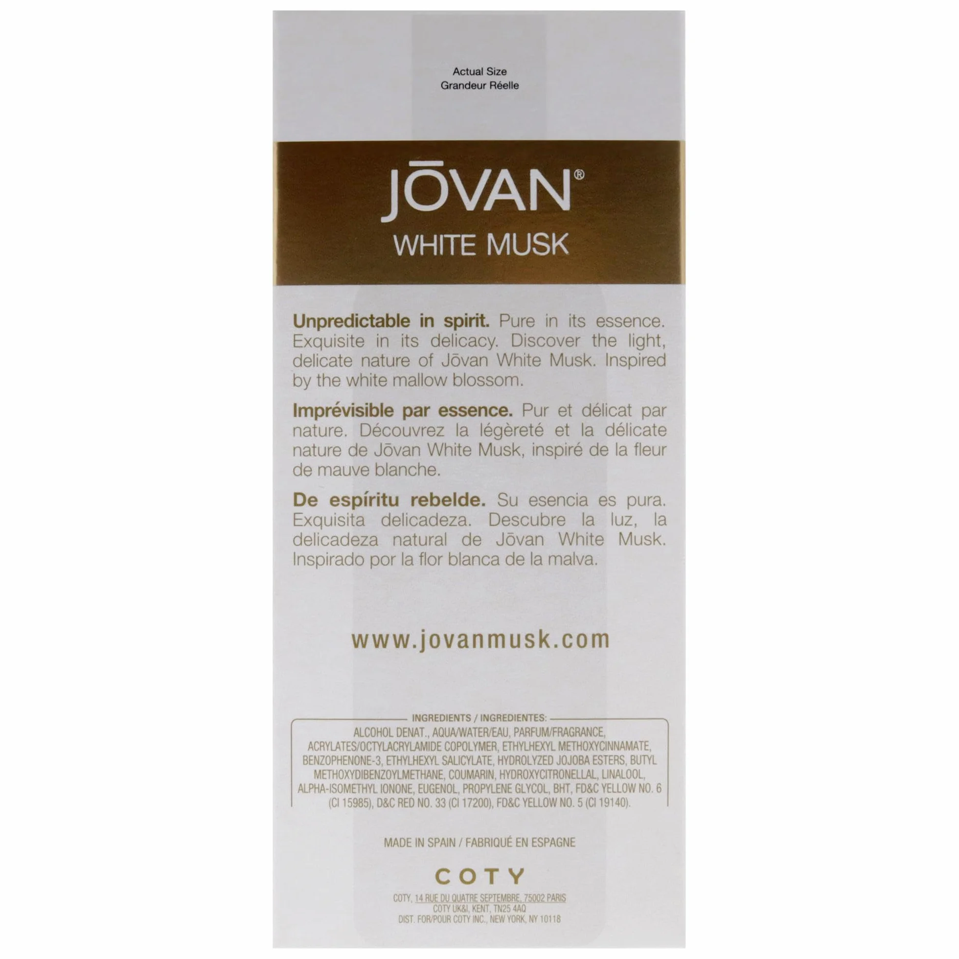Astor Jovan White piżmo damskie Eau de Cologne rozpylacz 96 ml