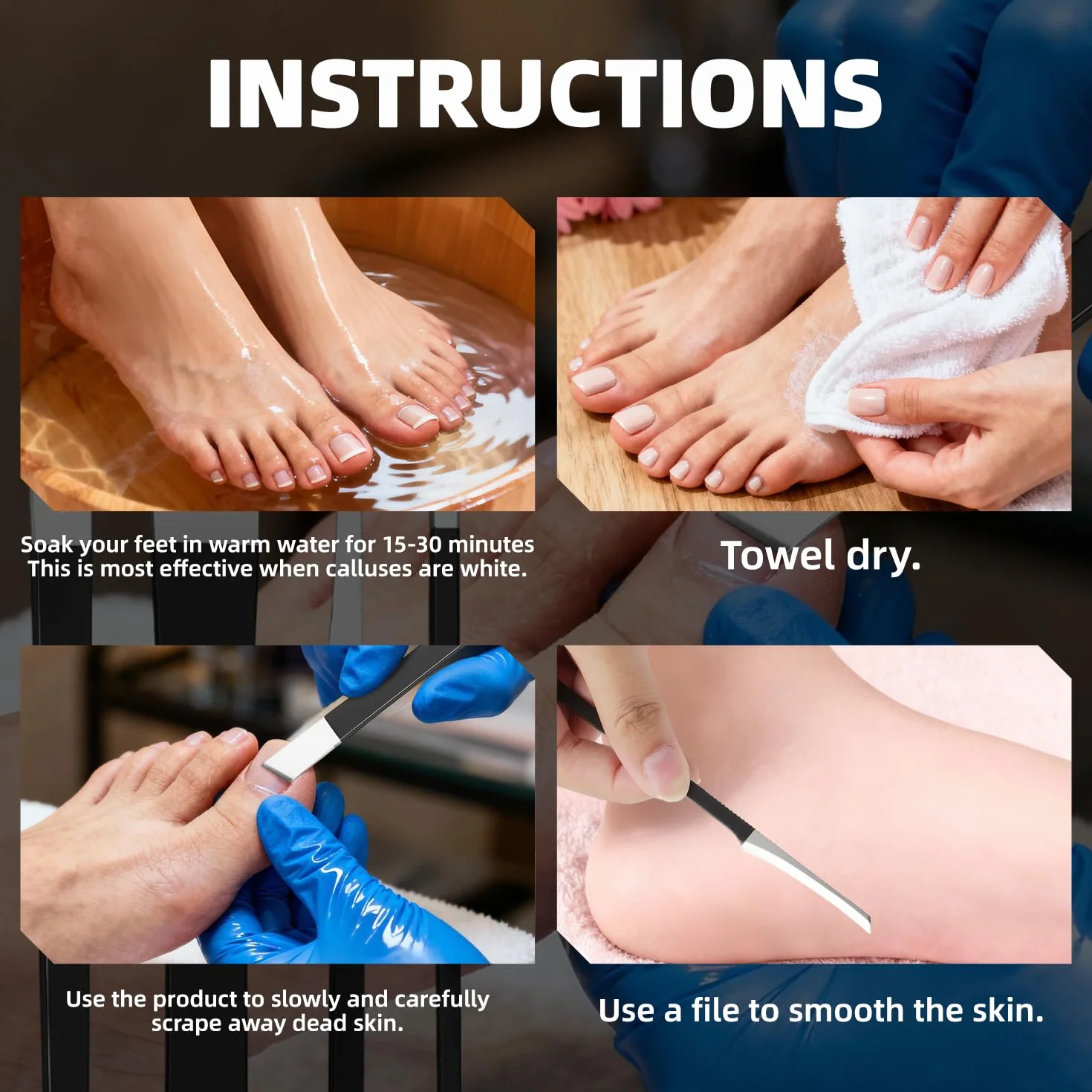 6-częściowy zestaw do pedicure ze stali nierdzewnej, profesjonalny zestaw do wrastających paznokci u stóp z strugą do zrogowaciałej skóry, nóż do pedicure, zestaw do pielęgnacji stóp, z pudełkiem do