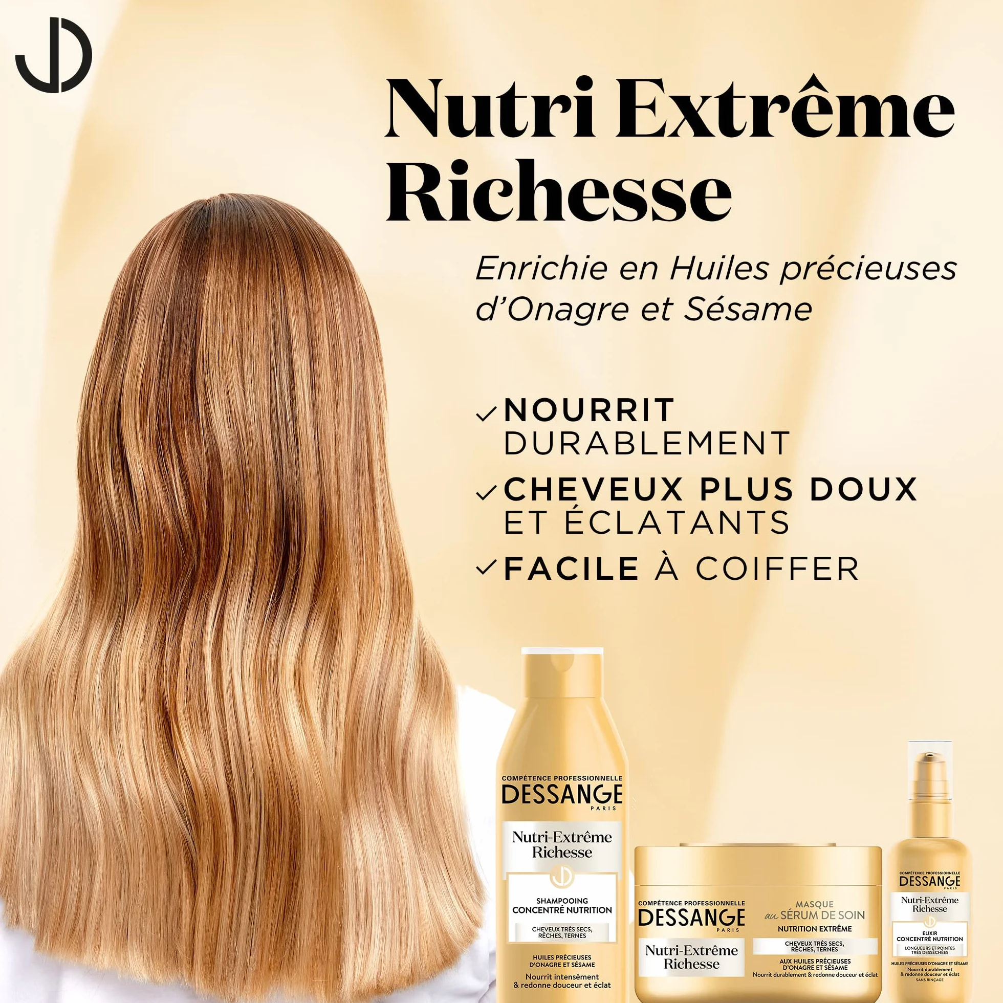 DESSANGE Zestaw Nutri-Extreme Richesse Odżywczy szampon maska Elixir do bardzo suchych włosów