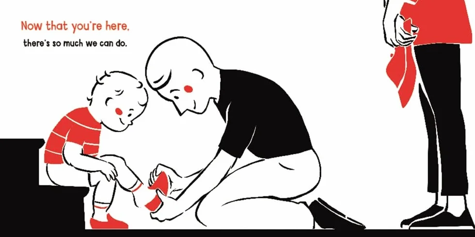 Now That You're Here: A High Contrast Book for Newborns
