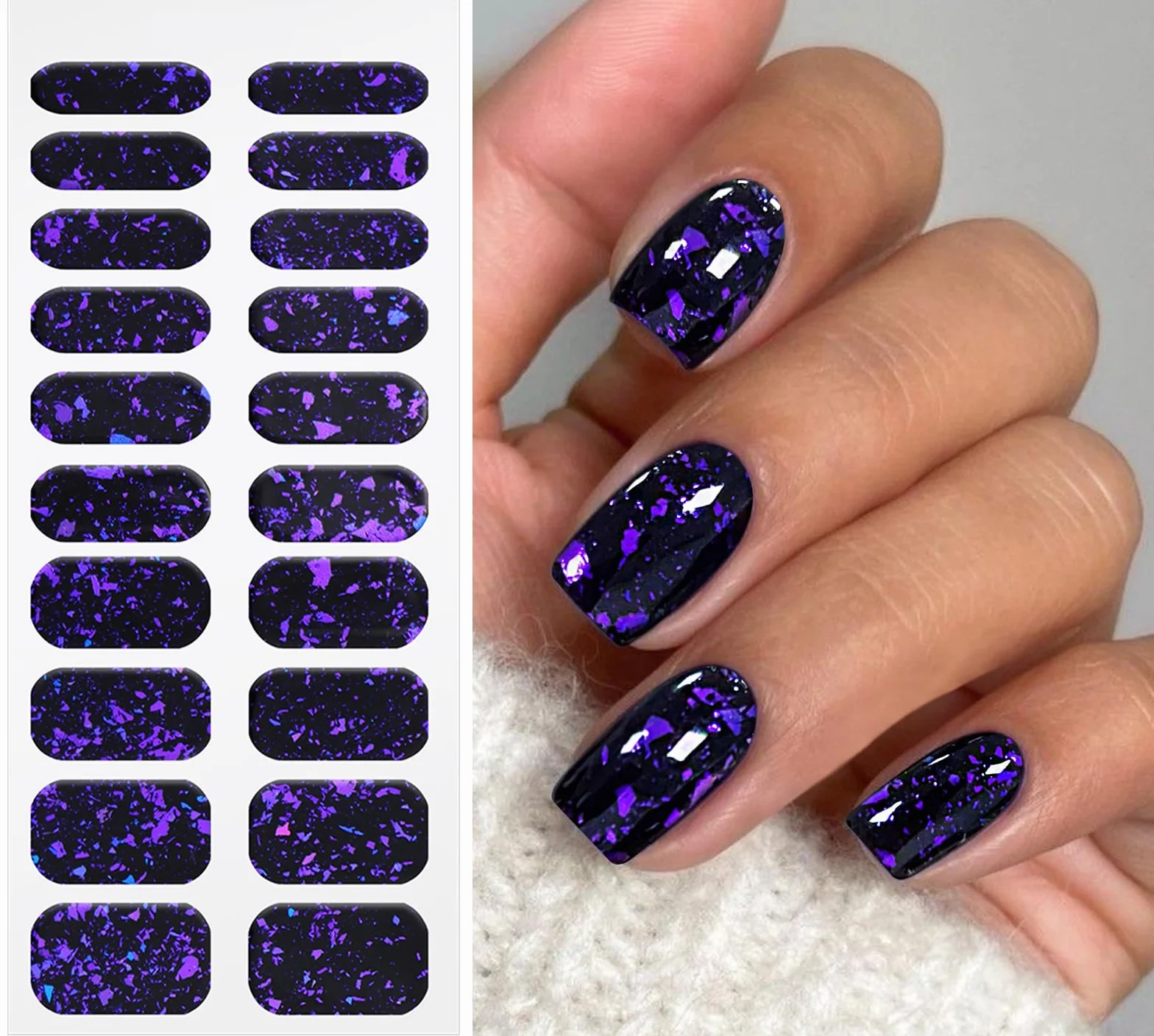 JMEOWIO Naklejki do paznokci Żel Ciemny fioletowy Naklejki do paznokci Żel Nail Art Stickers Decor