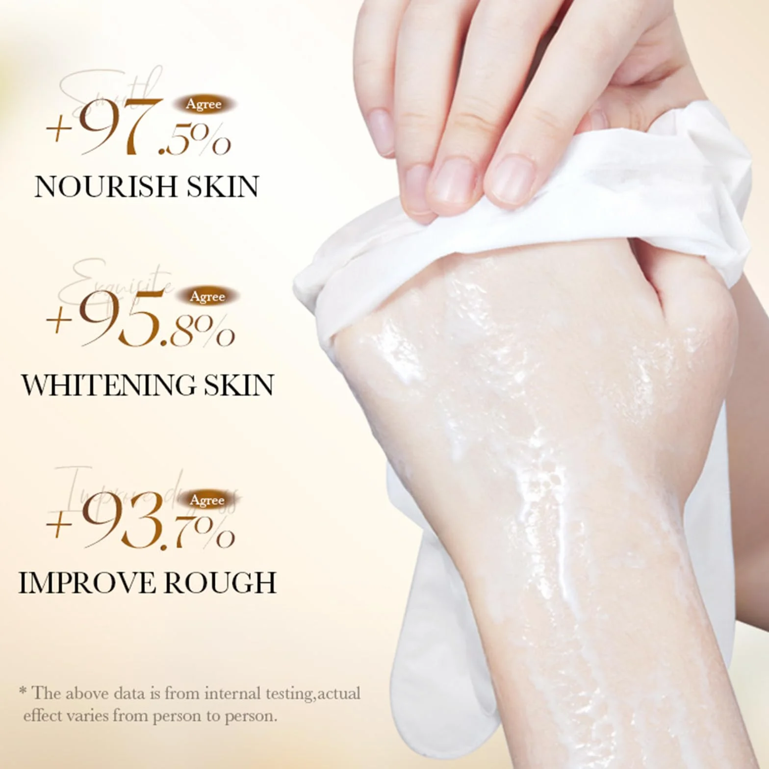 Rice Exfoliating Smooth Foot Mask zestaw masek do rąk, z naturalnym ekstraktem z ryżu, zapewnia głębokie nawilżenie, pielęgnuje suchą i popękaną skórę, 6 par masek na stopy i 6 par masek do rąk