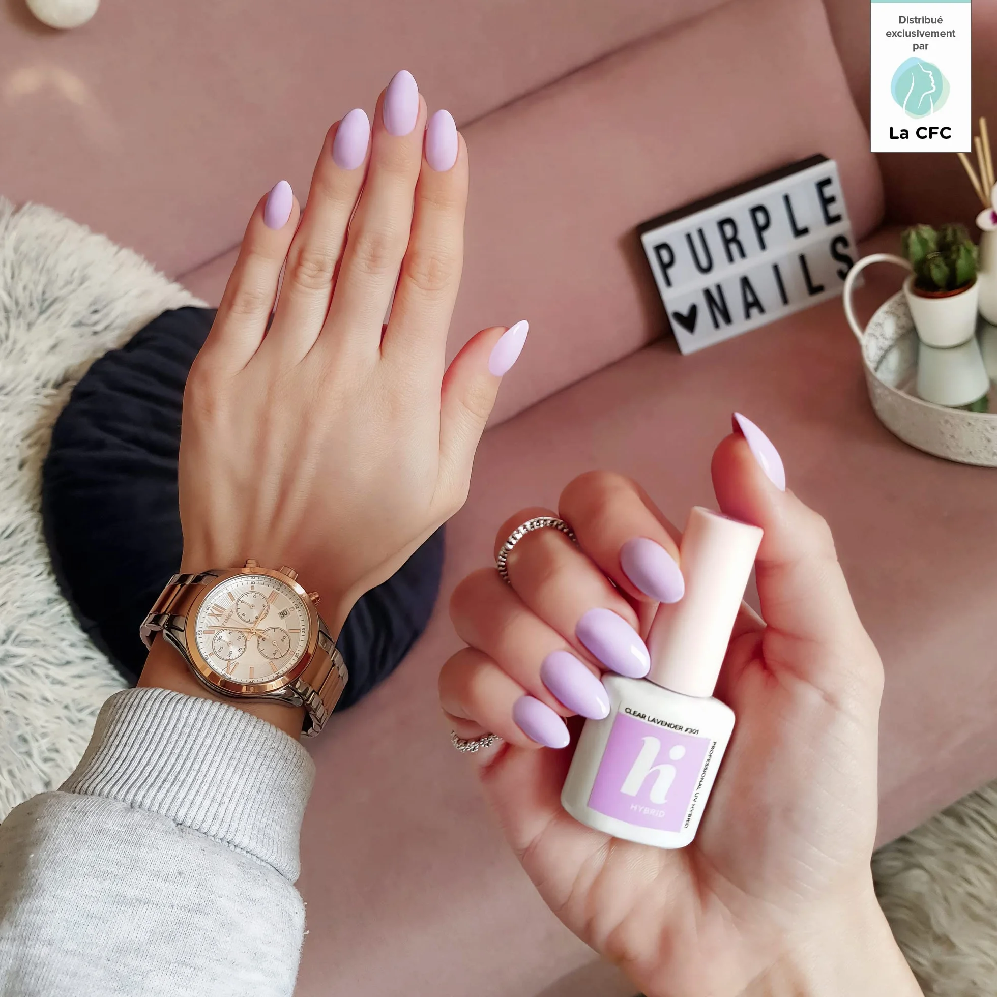 HI HYBRID Lakier Hybrydowy 301 Clear Lavender