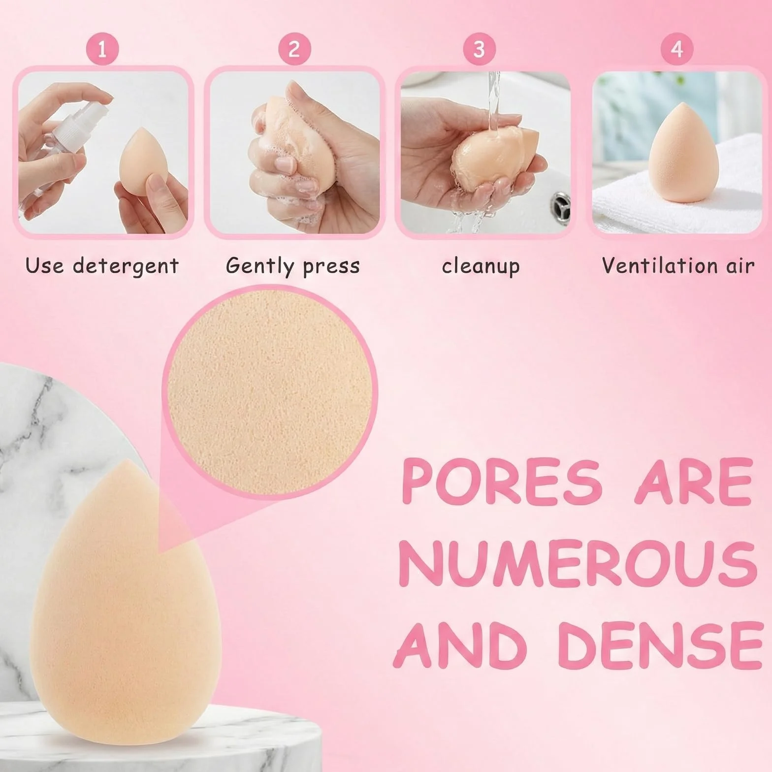 Mini gąbka do makijażu 30 sztuk, puffy do pudru mineralnego