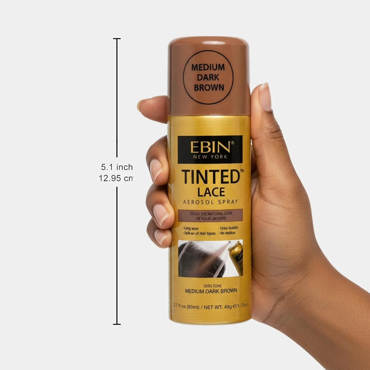 EBIN New York Barwione Koronki Spray (średni ciemnobrązowy)