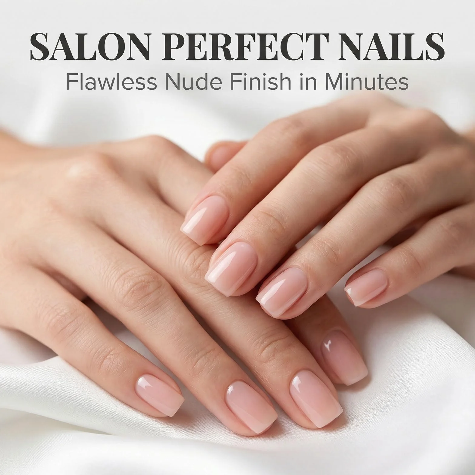 Press On Nails, krótkie, miękkie, nagie kwadratowe sztuczne tipsy zestaw z 30 naklejkami wielokrotnego użytku dla kobiet