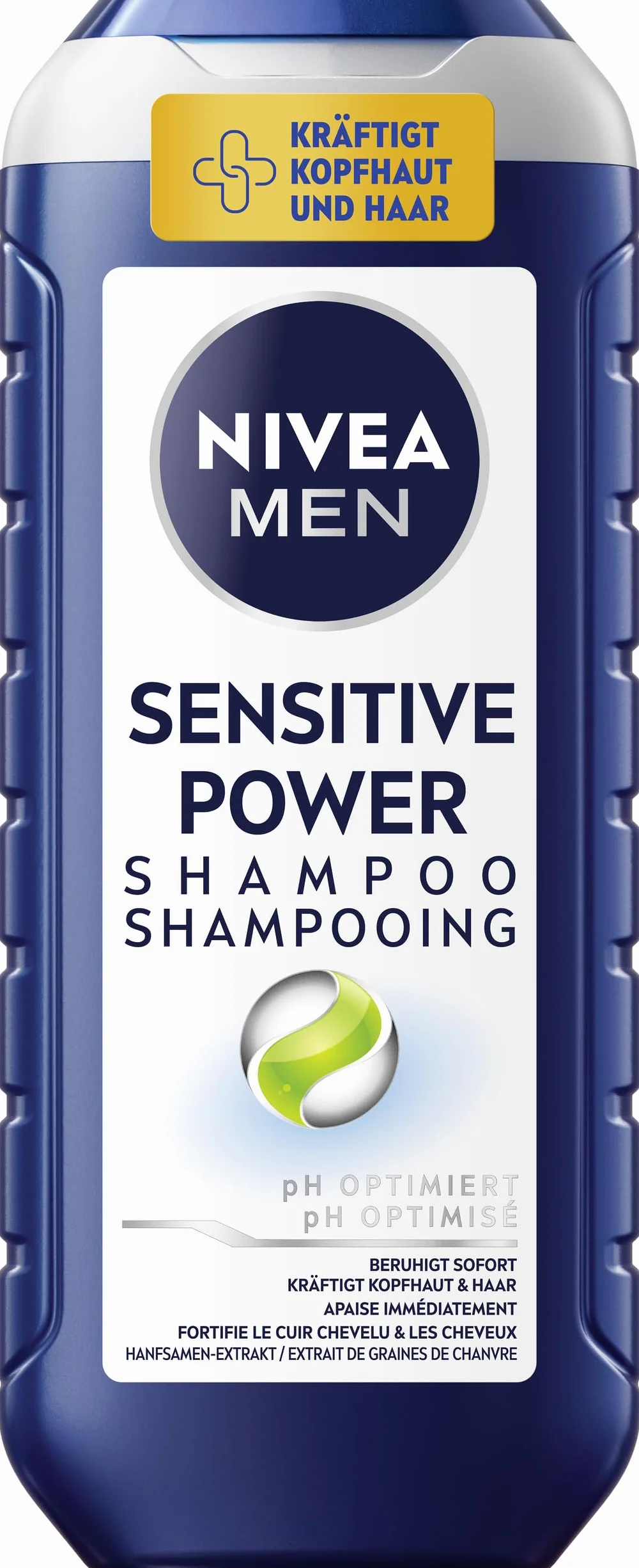 NIVEA MEN Sensitive Power Shampoo 250 ml szampon dla mężczyzn z ekstraktem z nasion konopi przeciwko swędzeniu skóry głowy