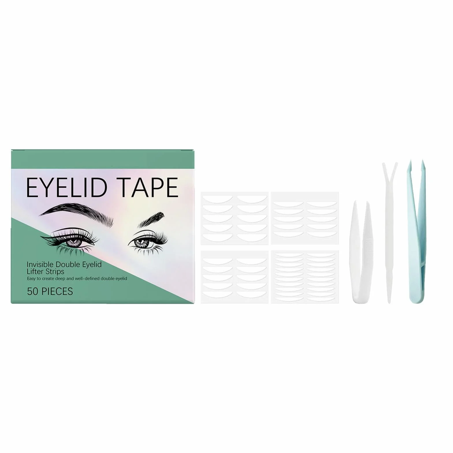 Eye Tape Hooded Eyes, Invisible Droopy Eyelid Lifter, Hooded Eyelid Lifter Strips, Eye Lift Tape, Eyelid Correcting Strips, Easy To Use, Portable for Droopy Lids