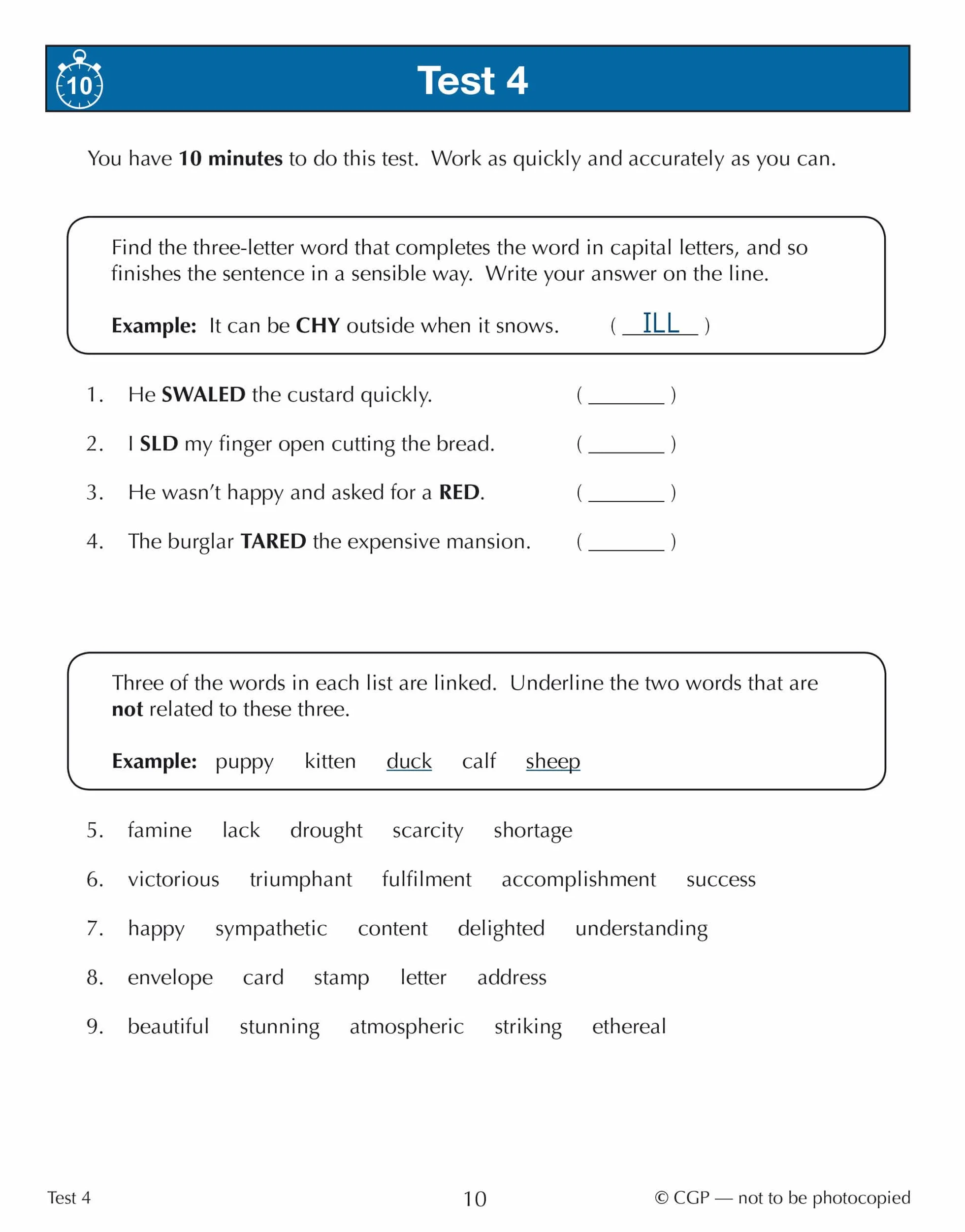 11+ GL 10-Minute Tests: Verbal Reasoning - Ages 10-11 Book 1 (with Online Edition)