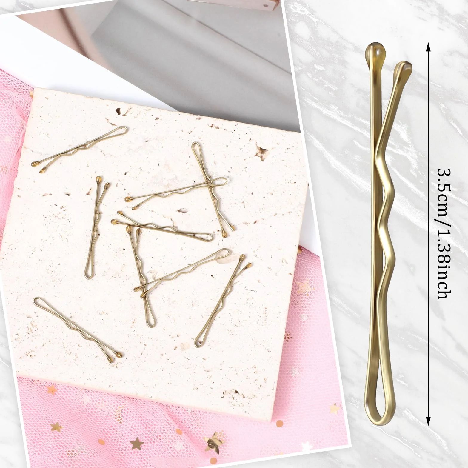 50 sztuk małych spinek do włosów 3,5 cm, wsuwki do włosów, małe spinki do włosów, mini Bobby Pins, falowane wsuwki do włosów, metalowe spinki do włosów dla kobiet, dziewcząt, dzieci, kokówki