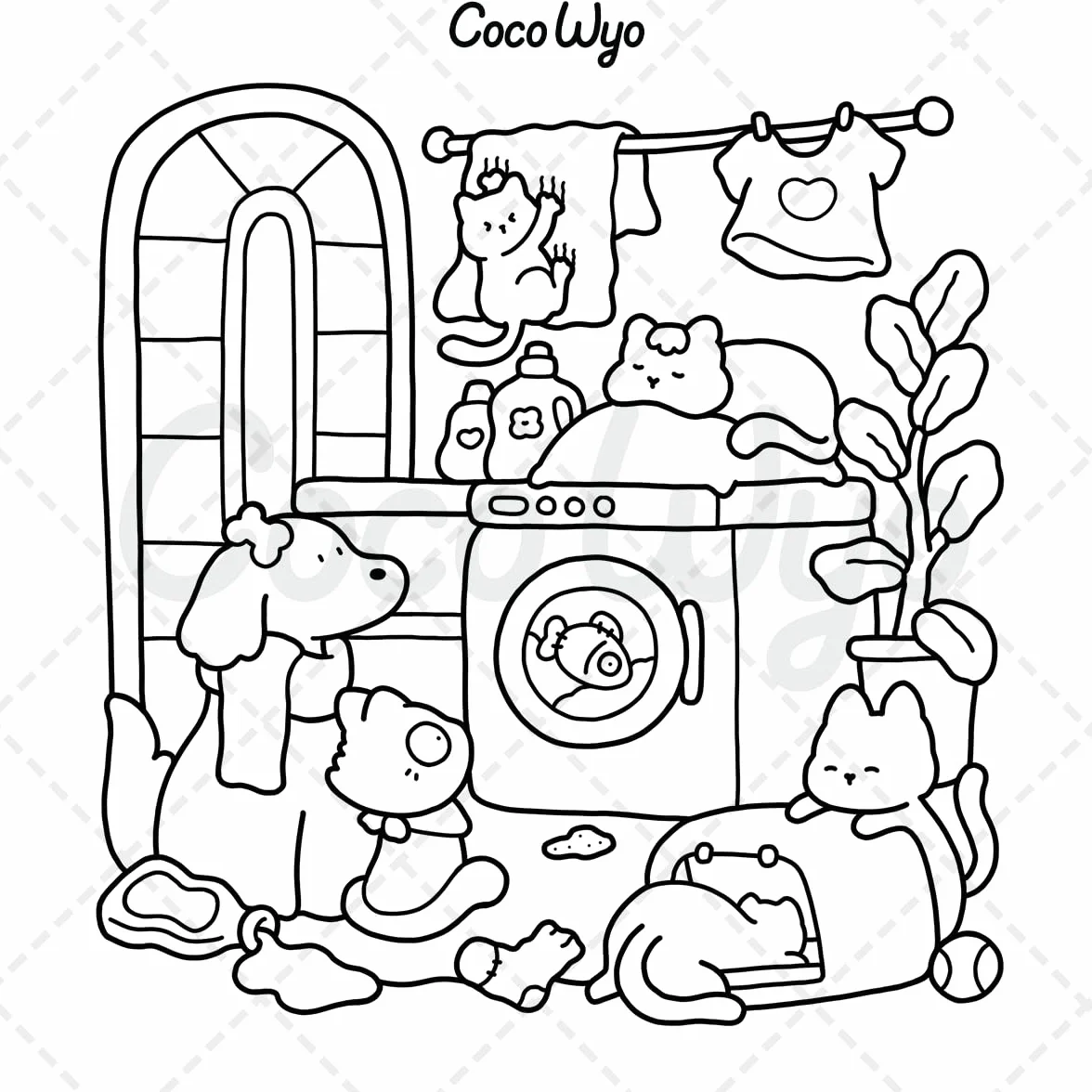 The Little Cat: Cozy Life of Kitty Coloring Book for Adults and Teens