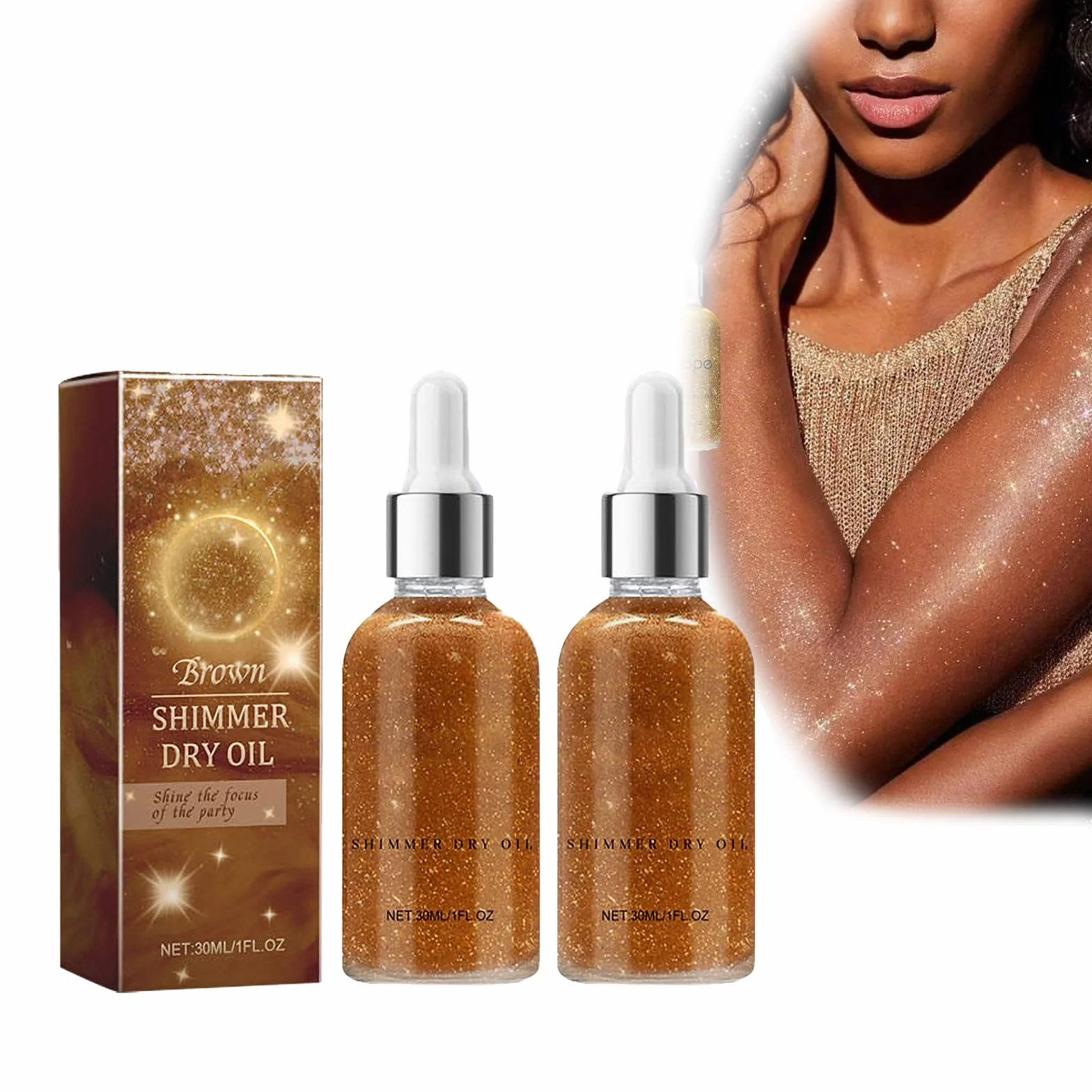 Orphic Shimmer Dry Oil, Orphic Body Shimmer, Opphic Body Glitter Oil, Glow Recipe, Shimmer Dry Oil Multicolor Waterproof, Long Last Glitter Powder for Festival Masquerade Birthday Makeup (D)