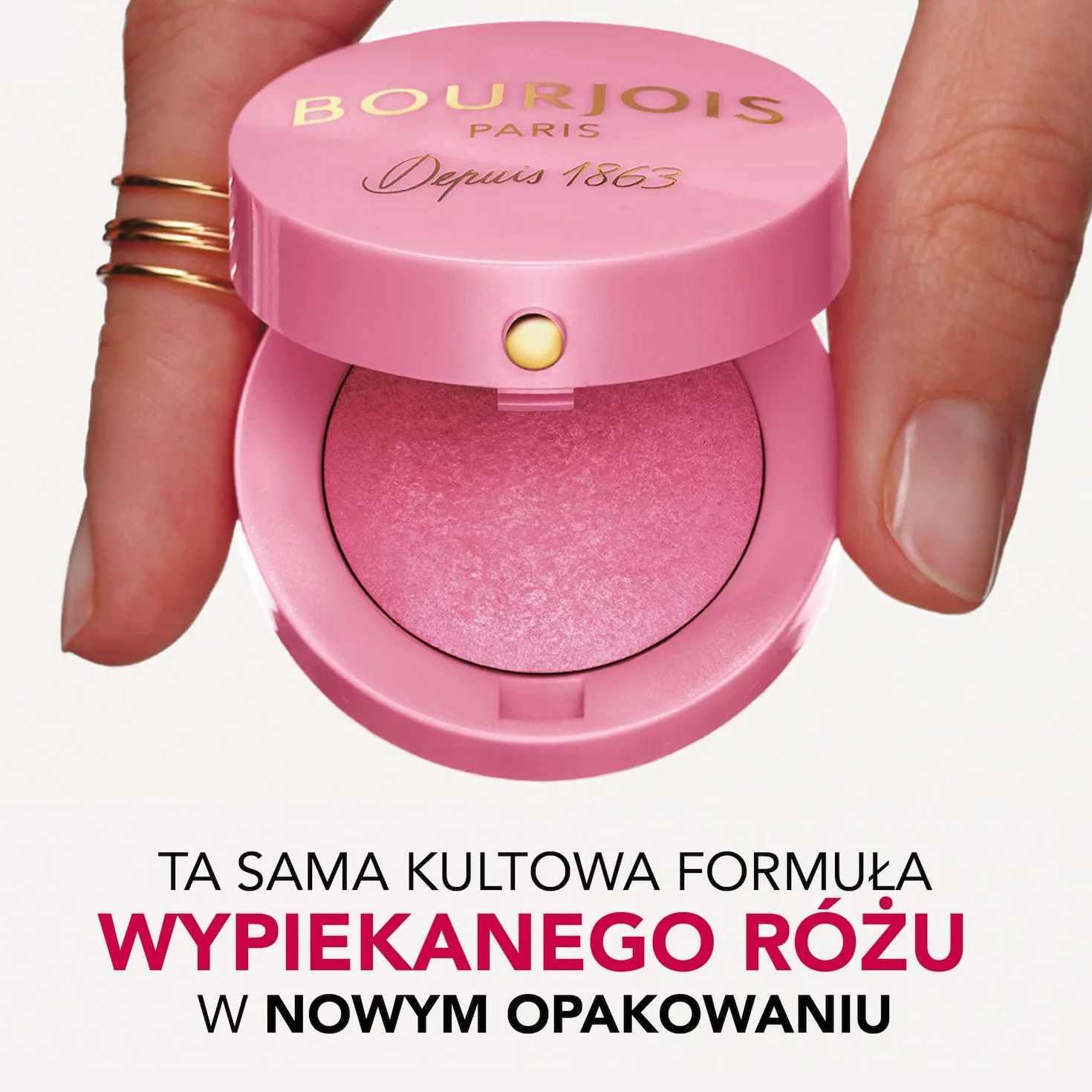 Bourjois Little Round Pot Trwały Róż do Policzków z Lusterkiem i Pędzelkiem nr 016 Rose, 2,5g