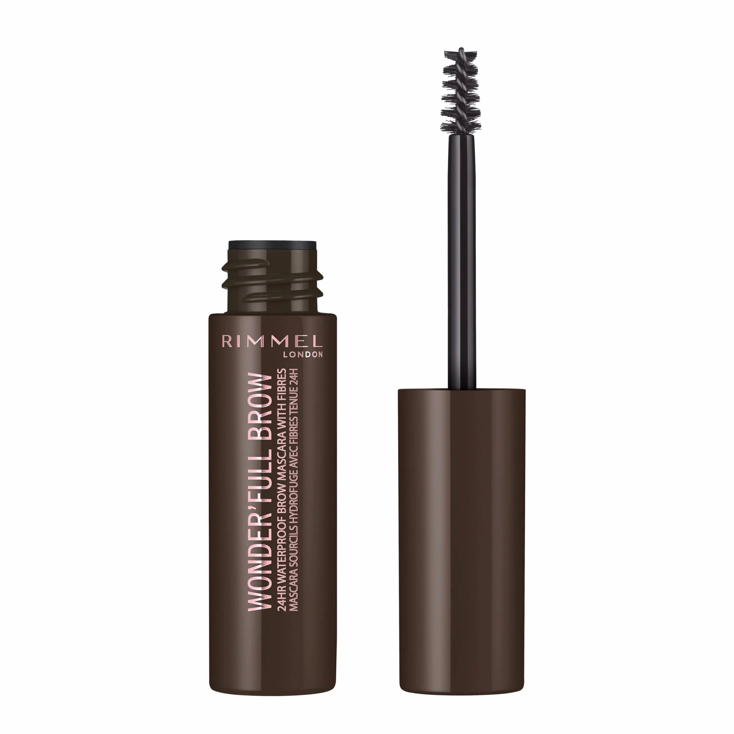 Rimmel Wonder'full Brow 24h zwiększająca objętość maskara do brwi, wodoodporny tusz do brwi, pielęgnujący, nr 3 – Dark