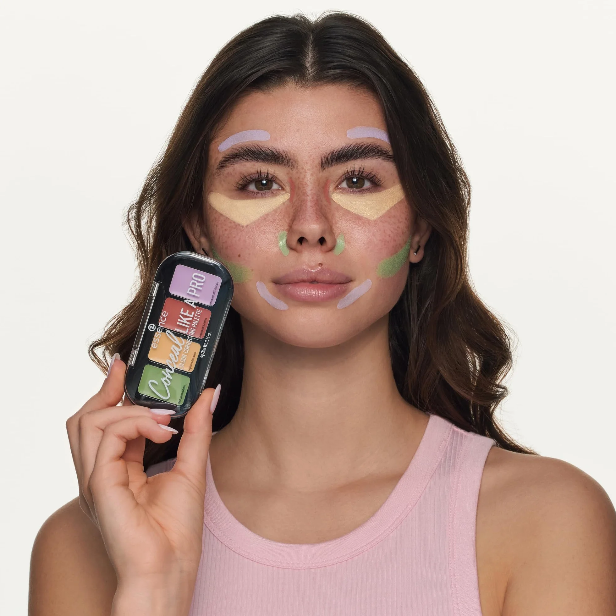 essence Paleta korektorów CONCEAL like a PRO Colour Correcting Palette, zapobieganie wypryskom, pokrycie, rozjaśnianie, korekcja kolorów (4g)