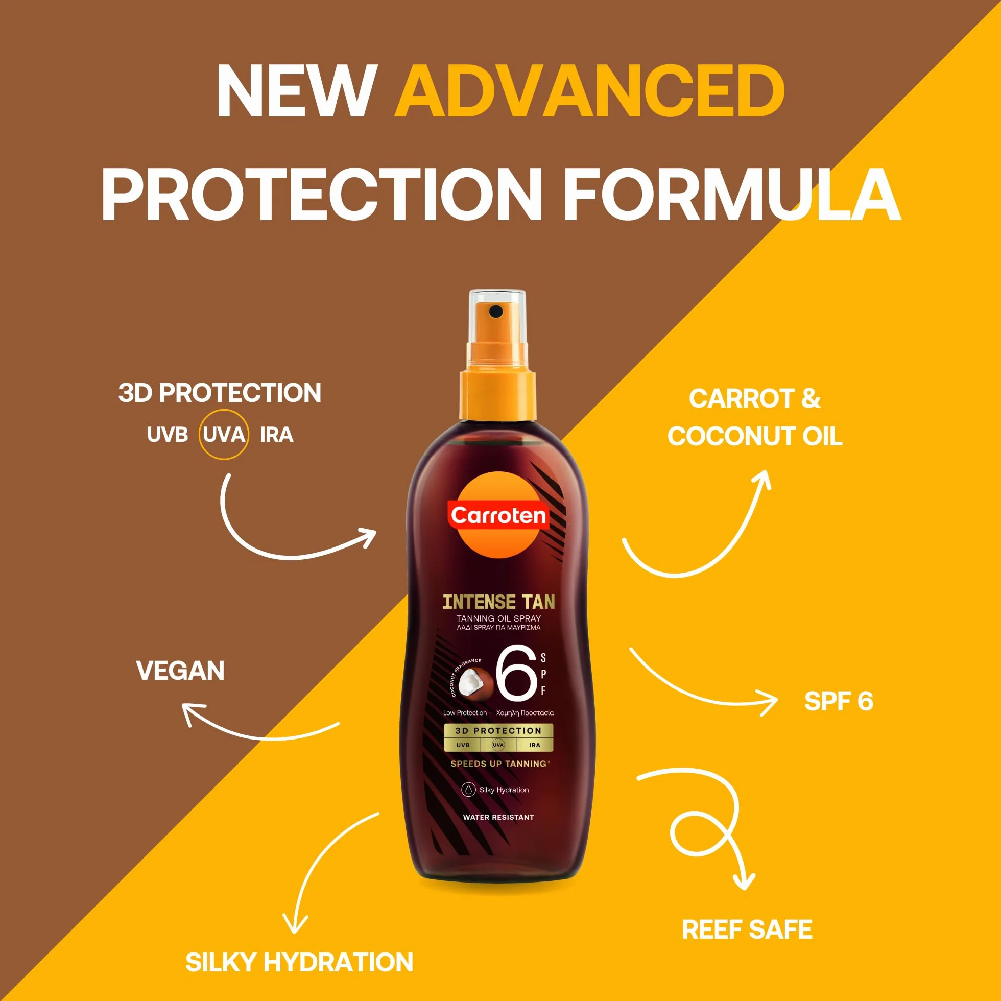 Carroten Intensive Tanning Oil SPF 6 200 ml Olejek do opalania w sprayu Przyspieszacz opalania