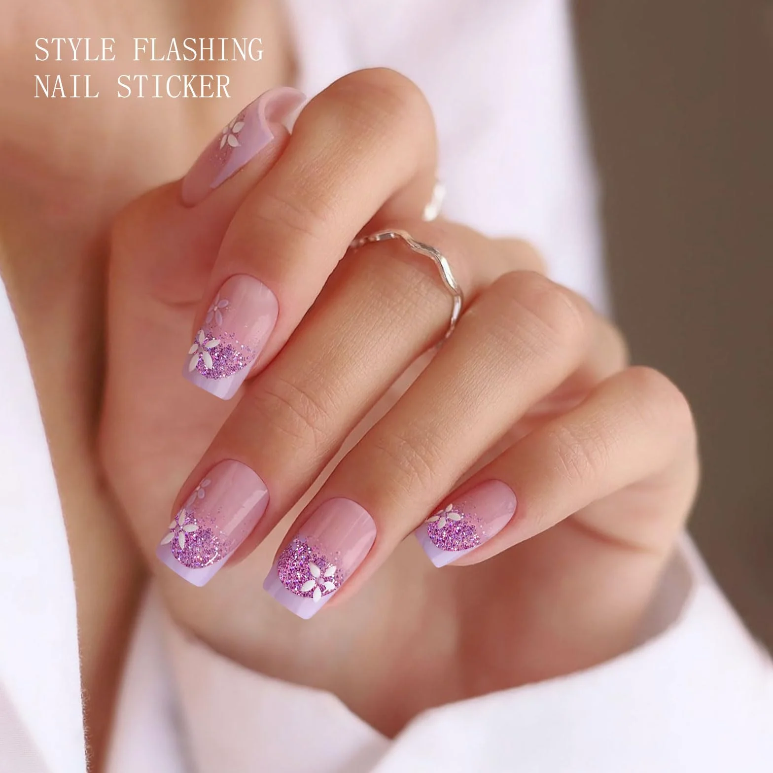 JMEOWIO Folia do paznokci UV utwardzana kwiatami gradientowa UV żel Nail Strips naklejki na paznokcie naklejki na paznokcie Nail Art dekoracja akcesoria do stylizacji paznokci