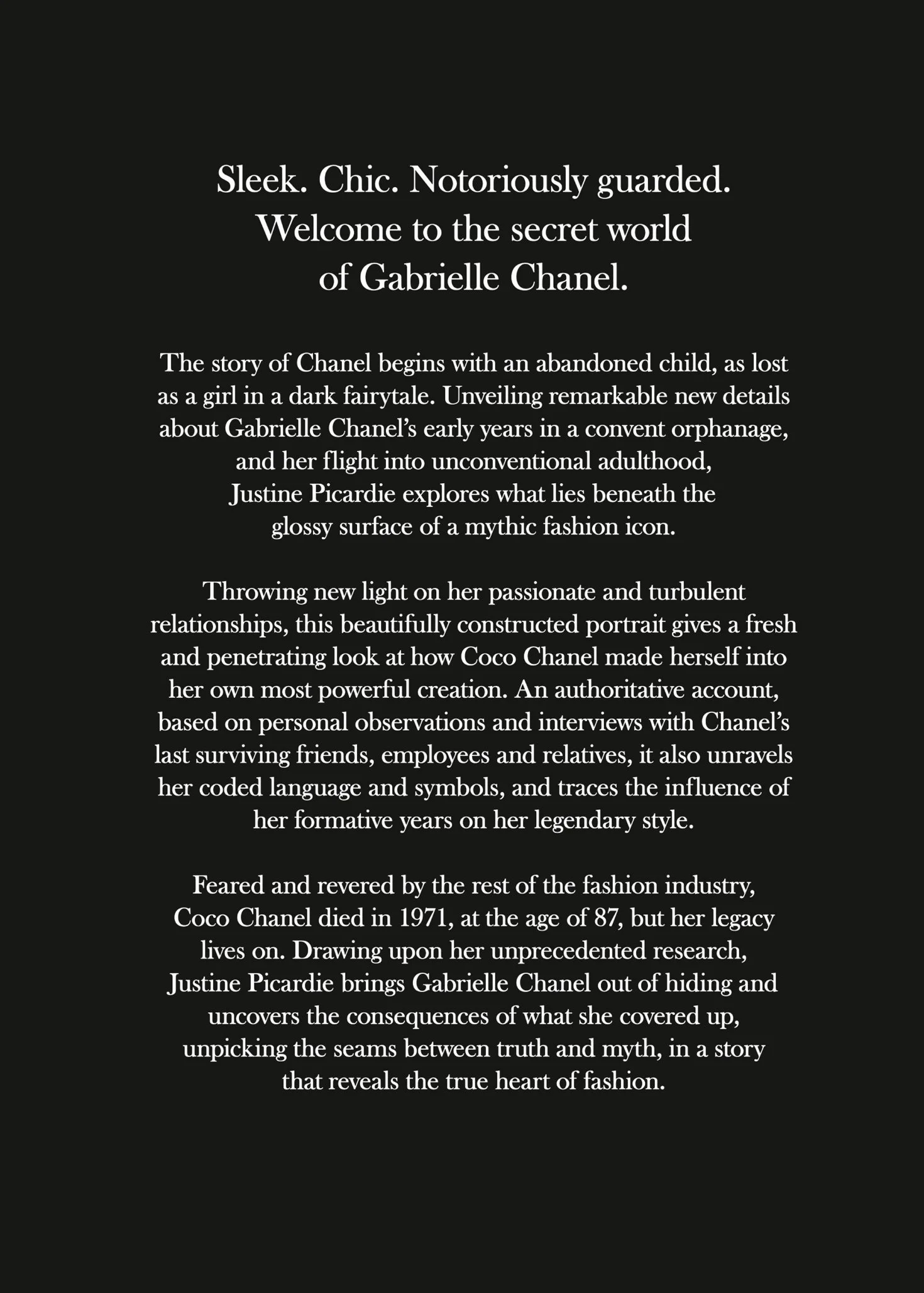 Coco Chanel: The Legend And The Life. An Intimate Biography Fashion Memoir