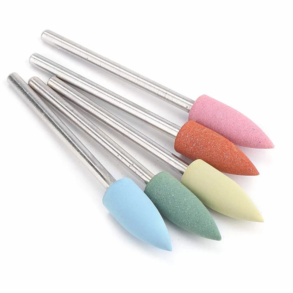 Wiertła do paznokci 5 sztuk/zestaw, Obcinacz do paznokci Wiertła do paznokci Gumowe Manicure Pedicure Lakier do paznokci Akcesoria do paznokci Akrylowe paznokcie Żel Usuń lakier (152)