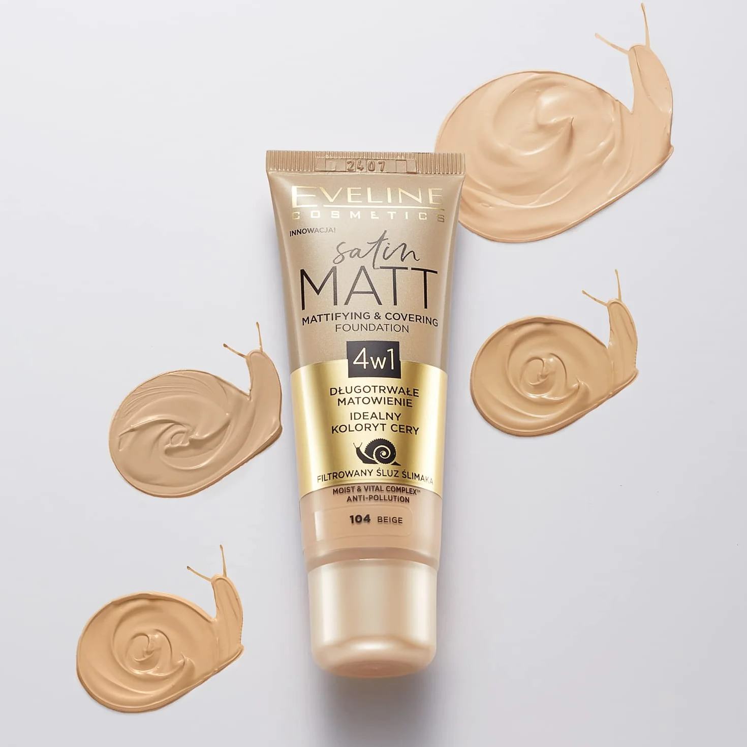Eveline Cosmetics Satin Matt Podkład matujący - No 101 - ivory