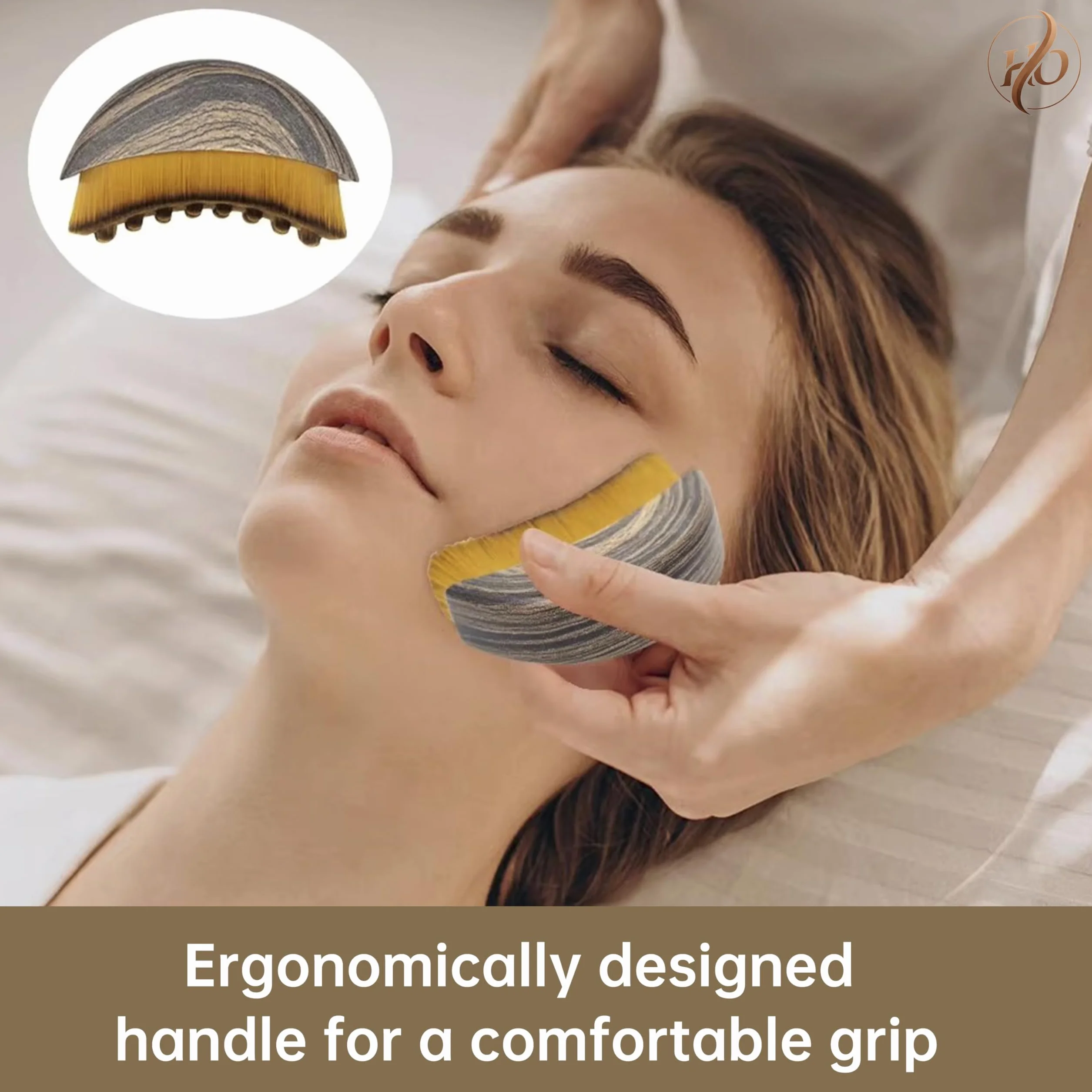 Lymphatic Contour Face Brush, Szczotka do drenażu limfatycznego twarzy, Złoto