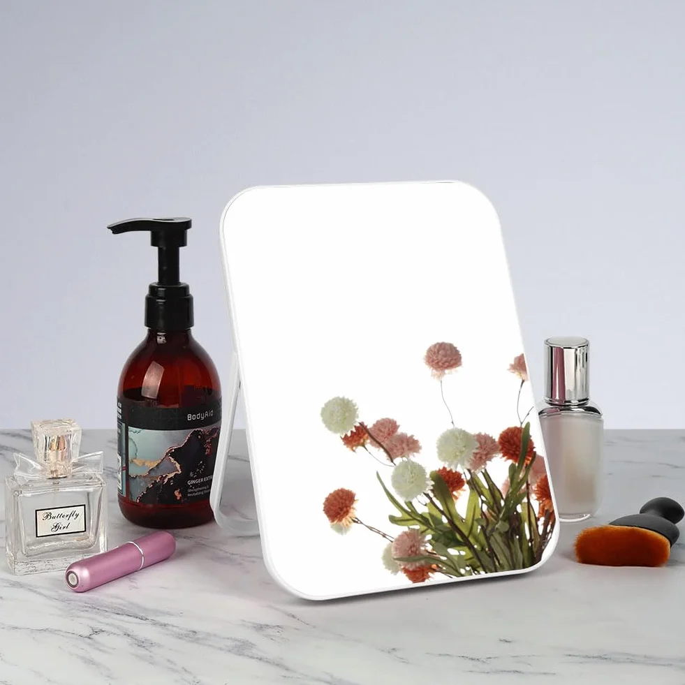 OSDUE Lusterka stołowe, przenośne lusterko do makijażu Super HD, lustro super HD lustro stołowe składany uchwyt zaprojektowany makijaż lusterko wolnoręczne/przenośne lusterka
