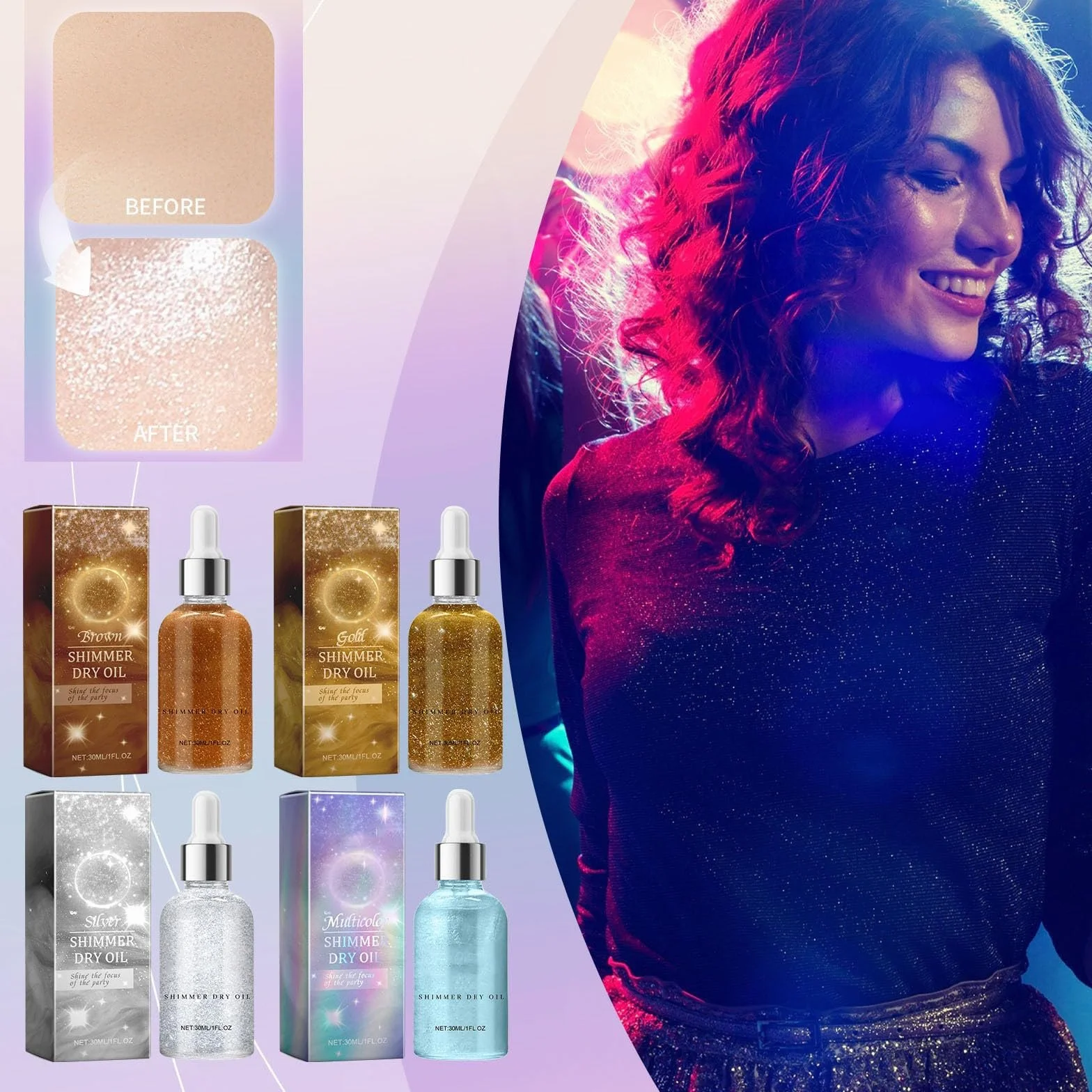 Orphic Shimmer Dry Oil Body Glitter Oil wodoodporny długotrwały puder brokatowy