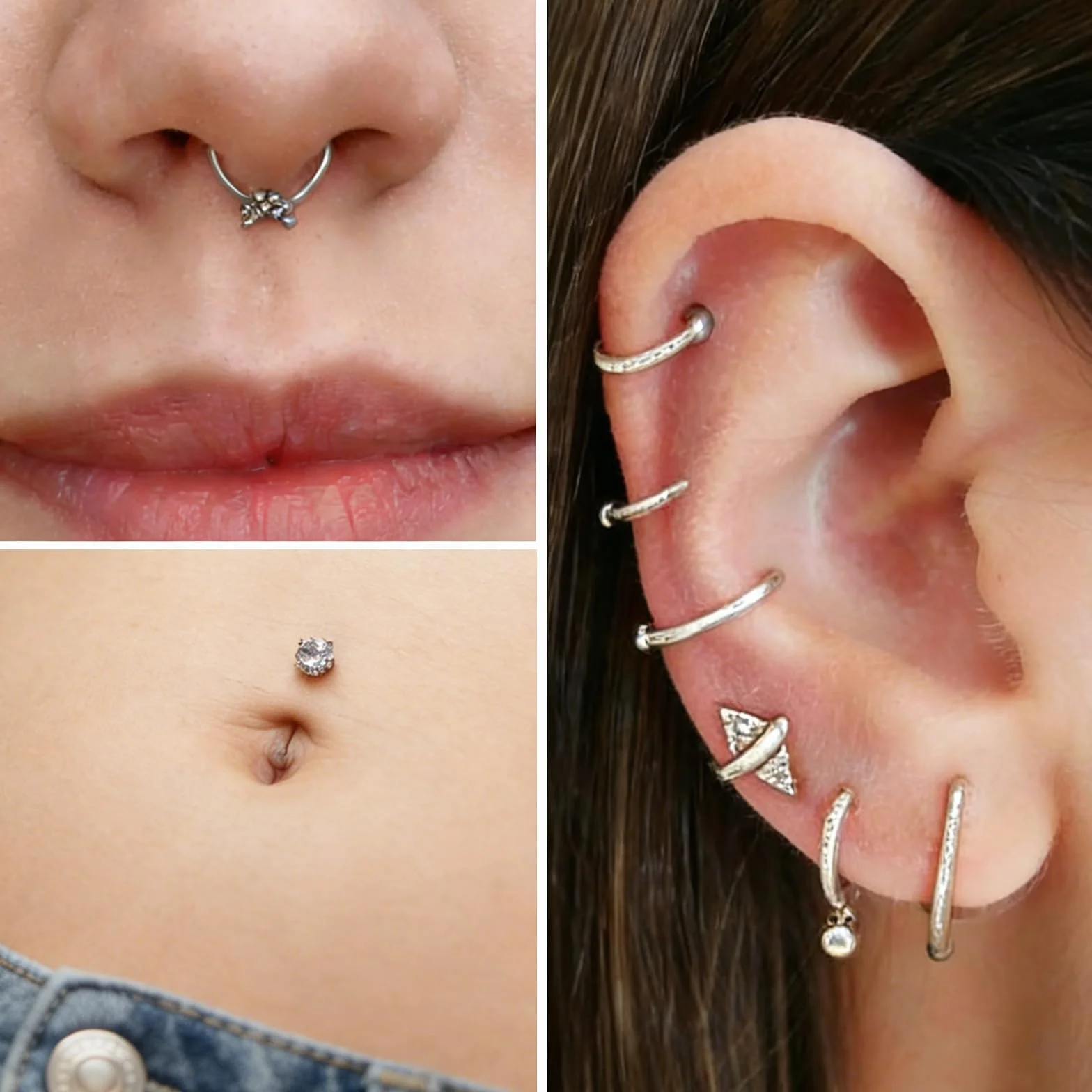 5 sztuk Cateter Piercing, igły do przekłuwania tragusa z nasadką do uszu, nosa i ust