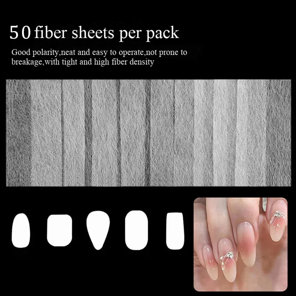 50 sztuk Przedłużanie paznokci z włókna szklanego DIY Nail Art Akrylowa naprawa żelowych paznokci akcesoria do przedłużania paznokci