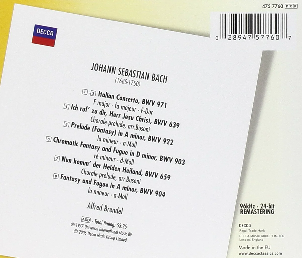 Bach, J.S.: Italian Concerto etc