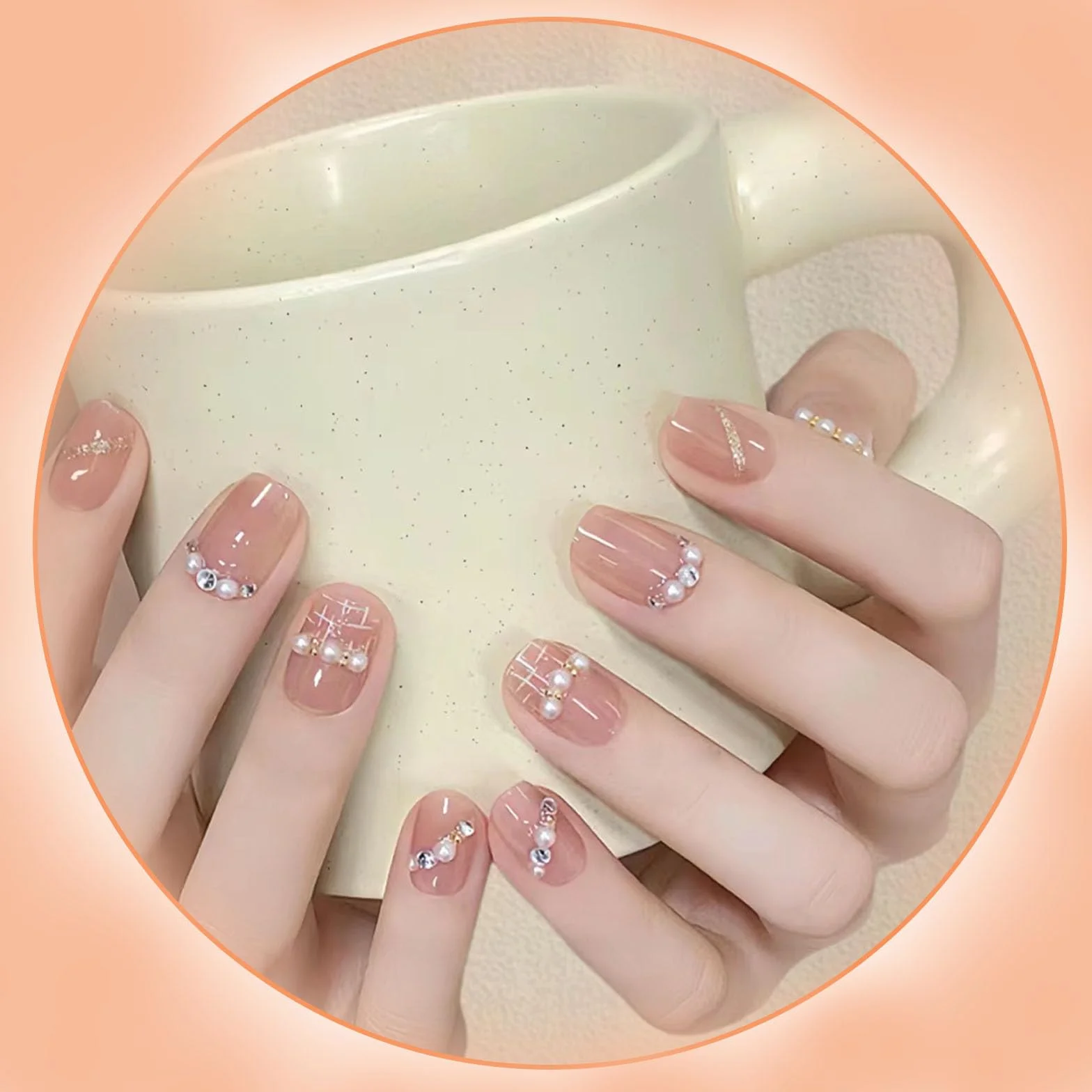 Nail Art kamienie stras białe koraliki płaskie do dekoracji paznokci 12 rastrów