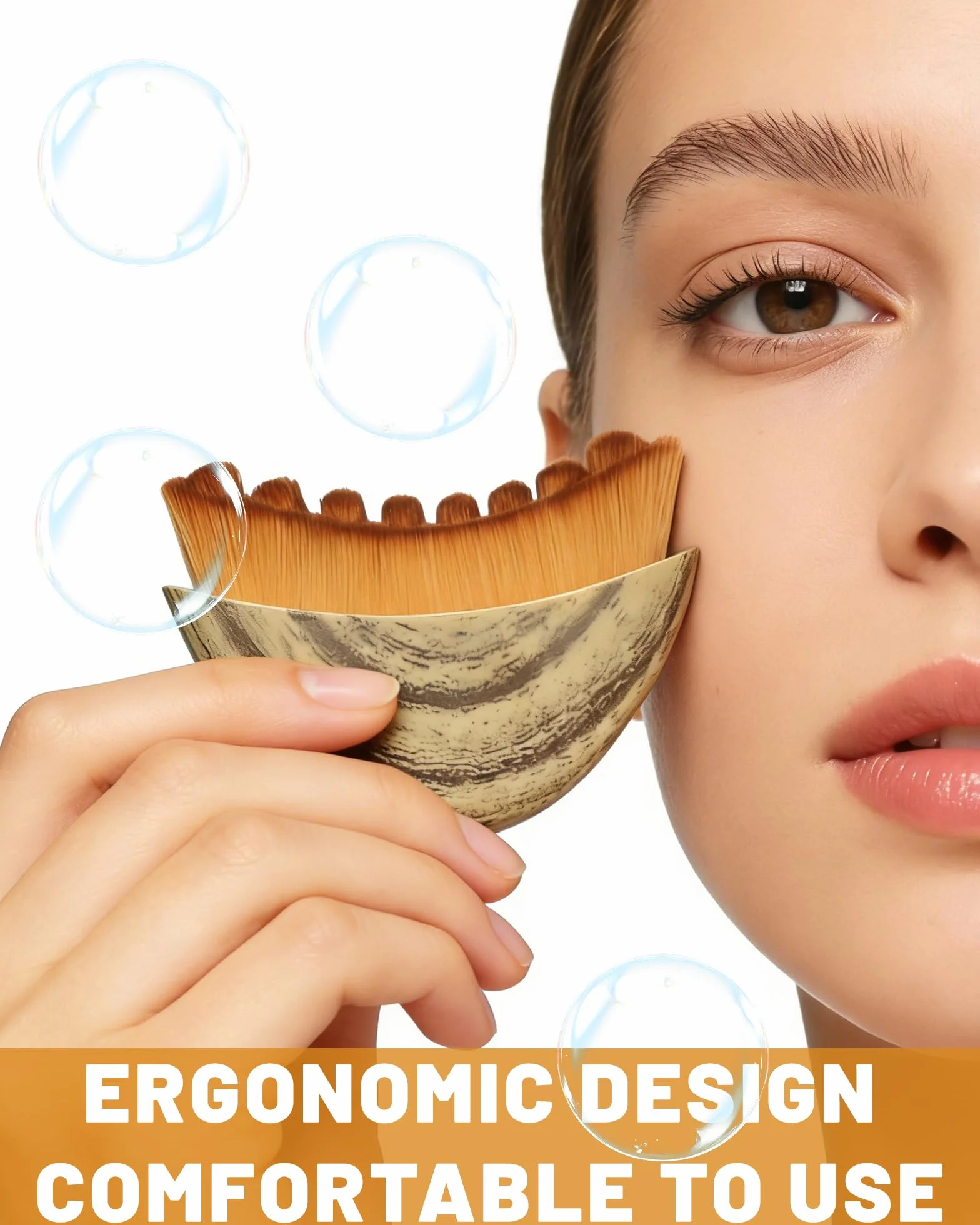 Szczotka do masażu limfatycznego twarzy szczotka do konturu twarzy szczotka na sucho do podbródka i linii żuchwy ergonomiczny design dopasowana do skóry 1 sztuka