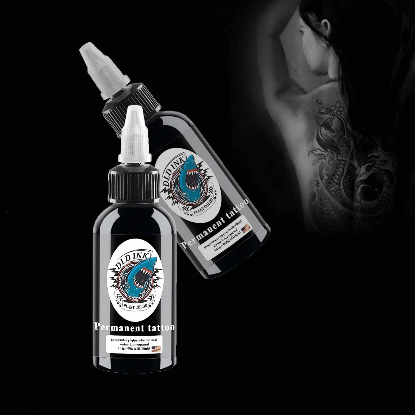 UMIKAkitchen Tattoo Ink Black Stick and Poke, Tribal True Black Liner, Profesjonalny tusz do tatuażu, wegańska trwała farba do ciała (30ml)