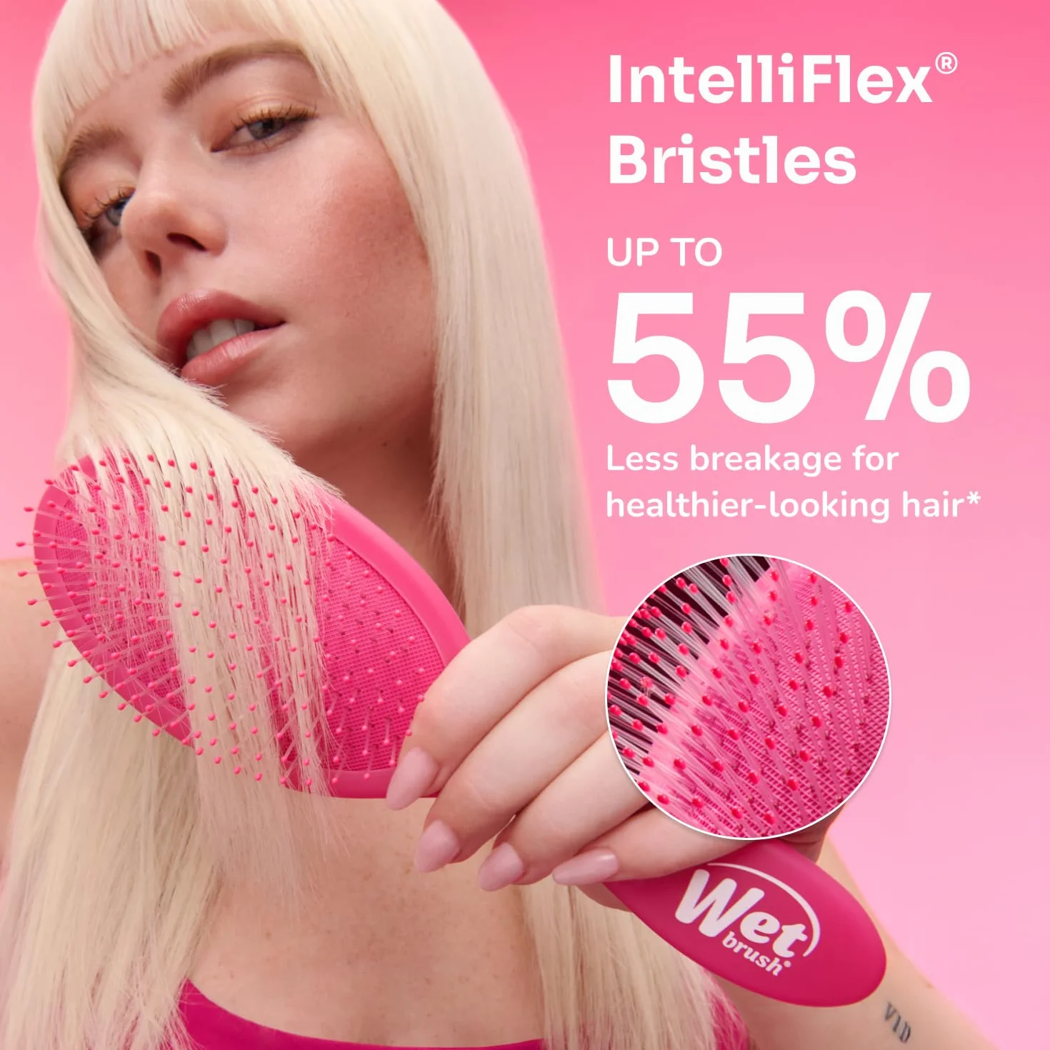 WetBrush Original Detangler Hair Brush Ultra Soft Intelliflex Bristles Desert Afterglow Pink