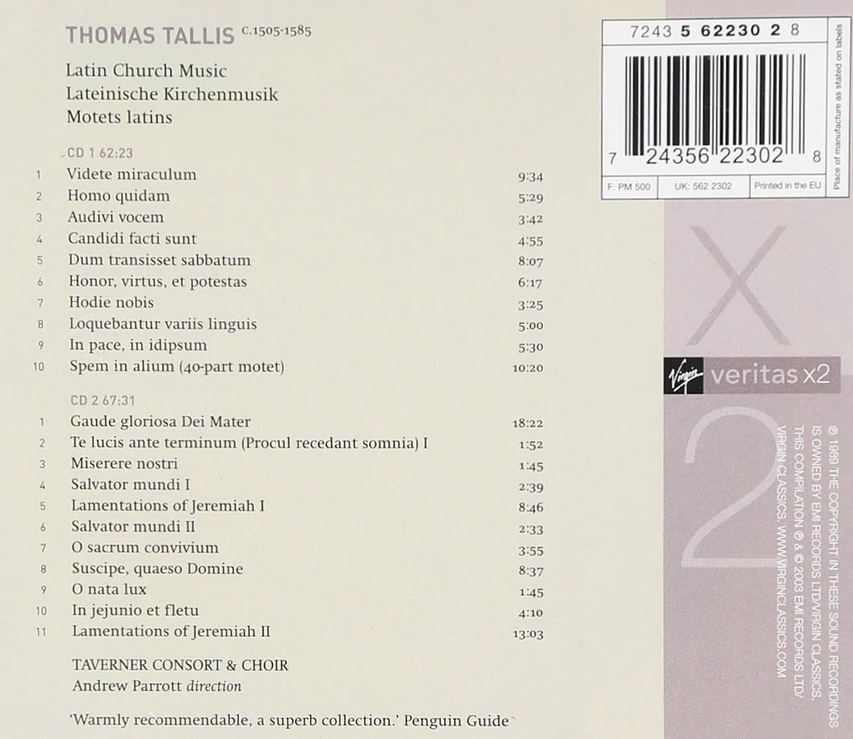 Tallis: Latin Church Music