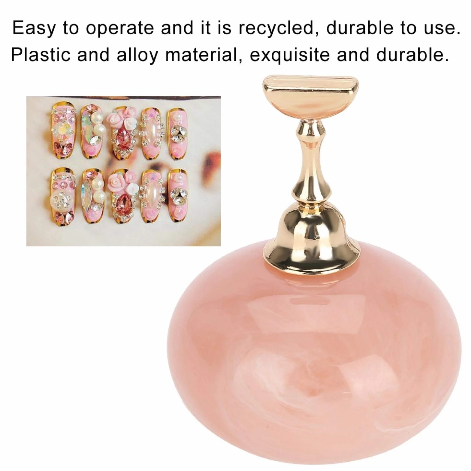 Crystal Magnetic Base Magnetic Nail Tips Manicure Holder Diamond Clasp Charms