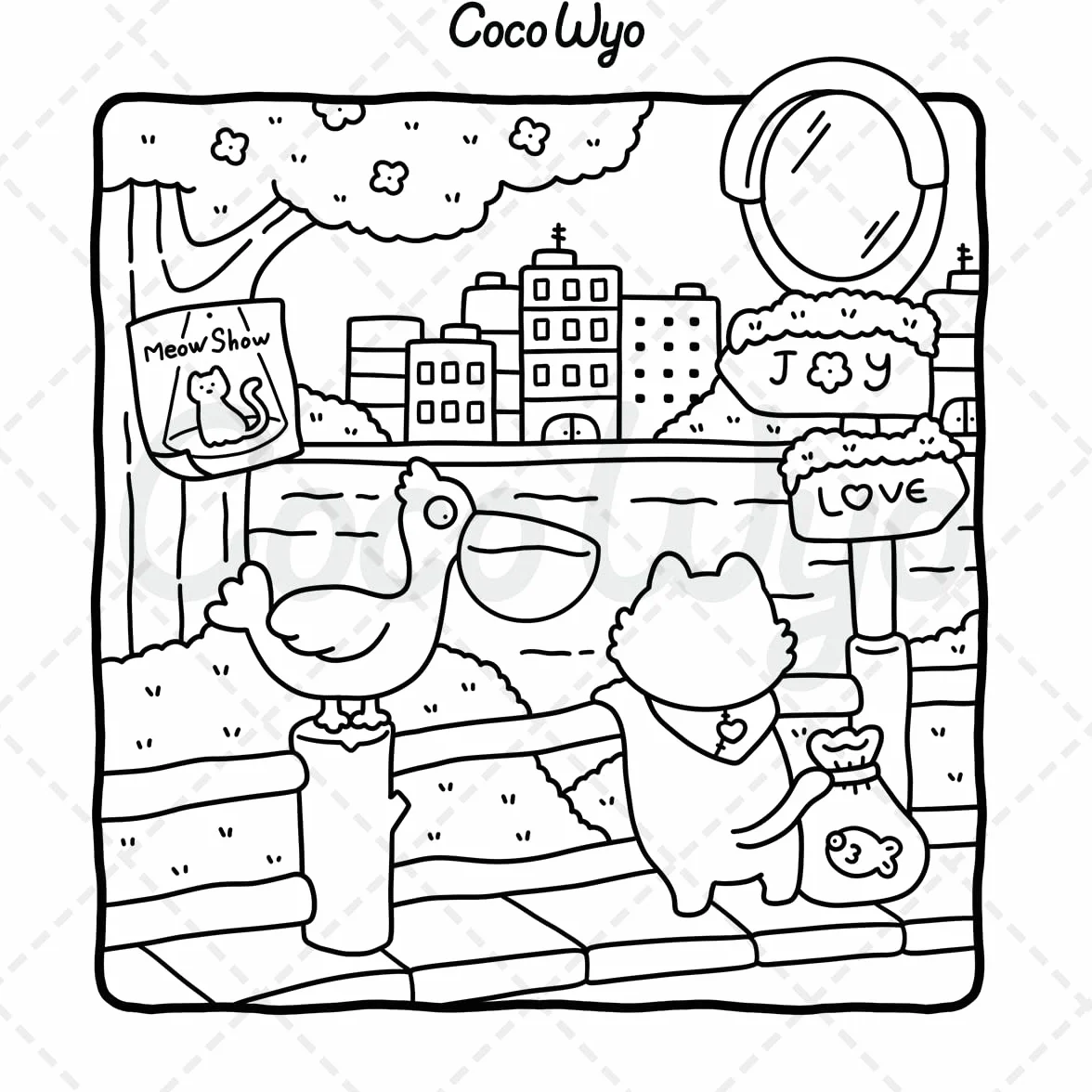 The Little Cat: Cozy Life of Kitty Coloring Book for Adults and Teens