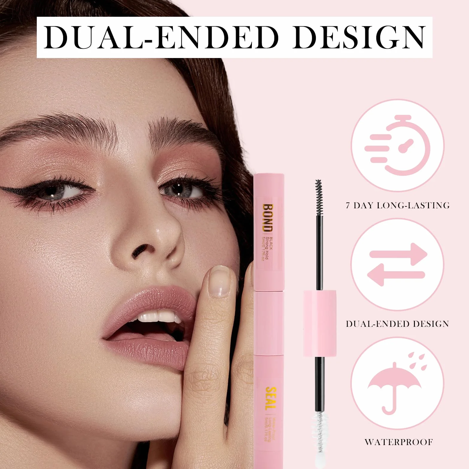 Klej do rzęs 2 w 1 Bond i Seal, czarny klej do przedłużania rzęs, wodoodporny i utrzymuje się przez 7 dni, Long Lasting Eyelash Glu, aplikacja DIY Beauty Home