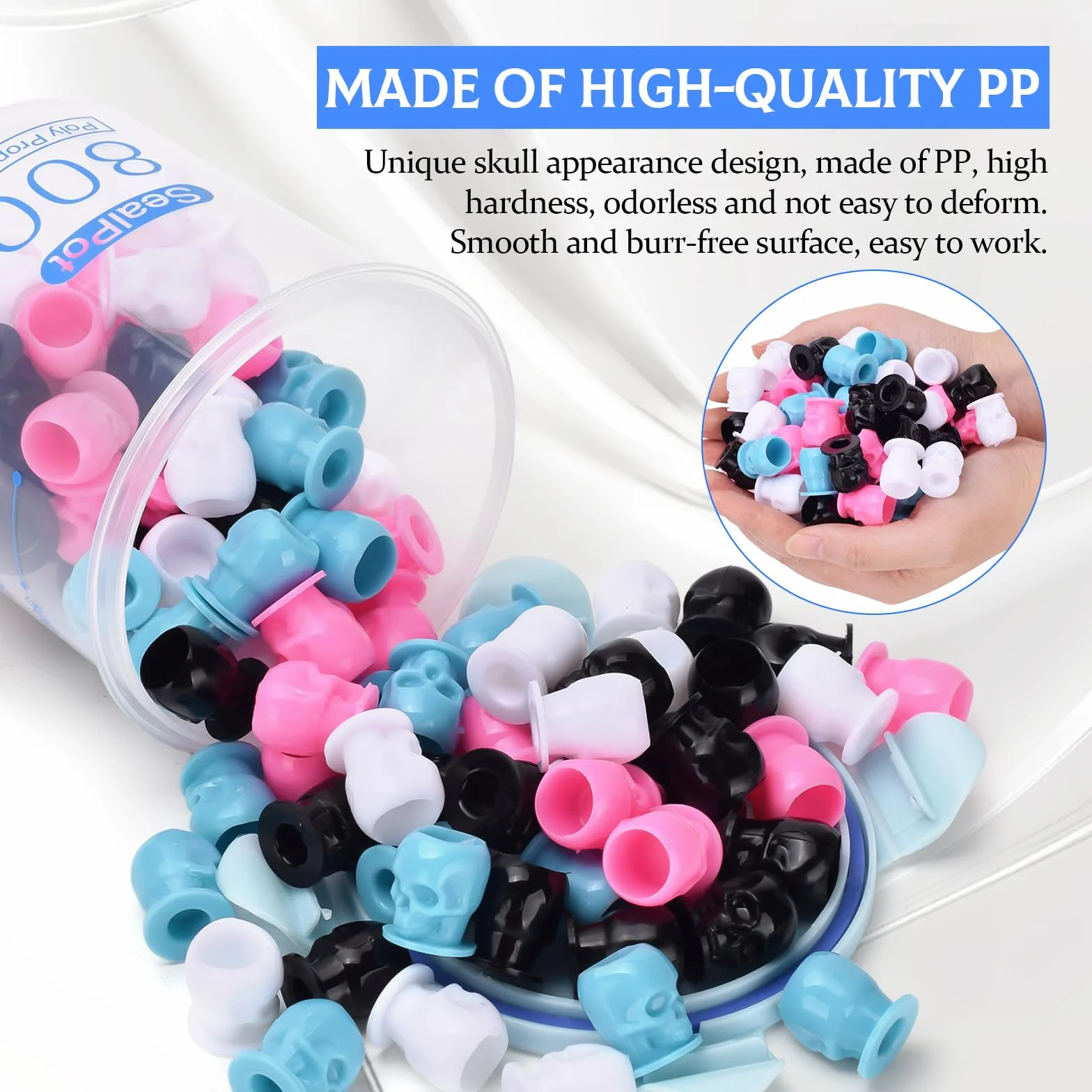ATOMUS Tattoo Ink Caps 100pcs Mixed Color Jednorazowe Kubki z Pojemnikiem 800ml Pigment Permanent Makeup Zestaw
