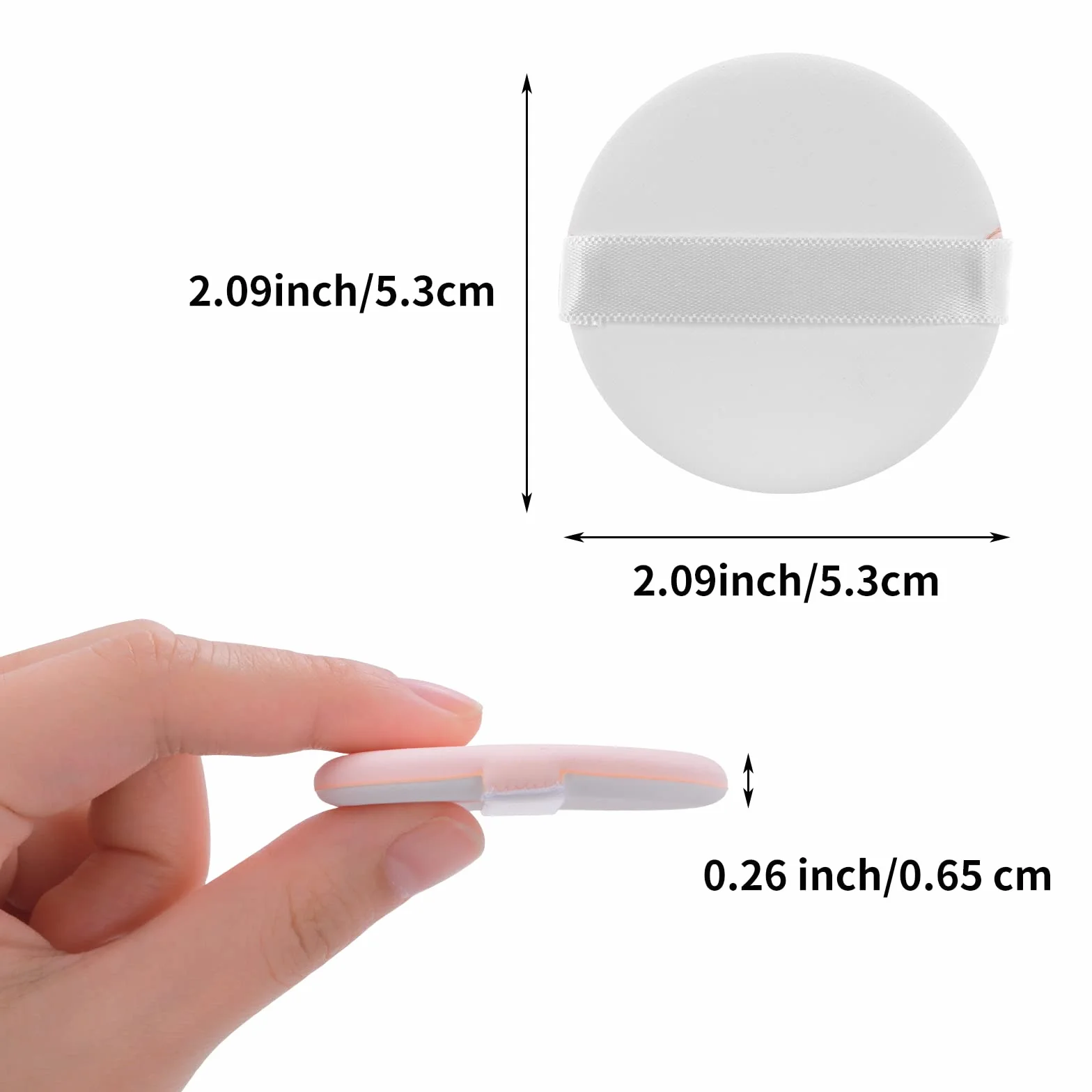 Molain Okrągła gąbka do makijażu z paskiem, 8 sztuk, zestaw 5 cm, pełne pokrycie, gładkie pudru, mieszanka podkładu, kremu, korektora, aplikatorów do makijażu twarzy