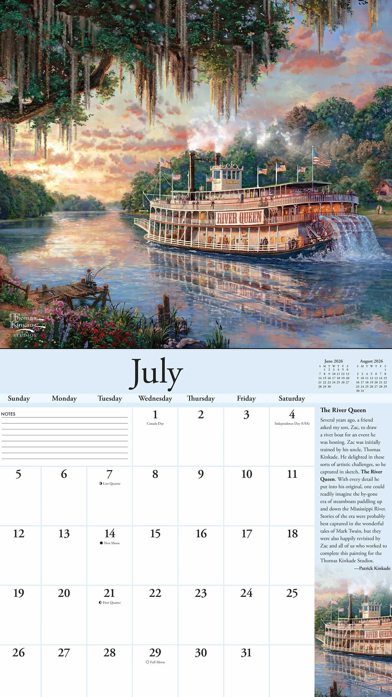 Thomas Kinkade Special Collector's Edition 2026 Deluxe Wall Calendar with Print