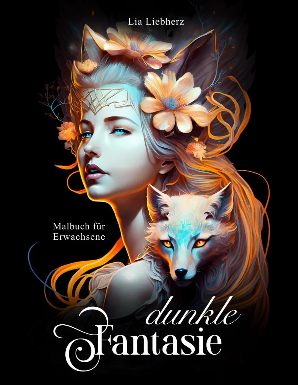 Dunkle Fantasie – Malbuch für Erwachsene: 50 Motive auf schwarzem Hintergrund von Feen, Hexen, griechischen Mythen und noch mehr!