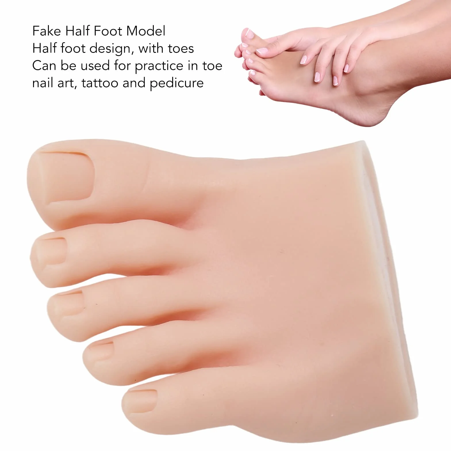 Praktyka Fake Foot Model, Silicone Fake Foot Tool, Prosthetic Manicure Training Display, Mannequin Feet (Lewy)