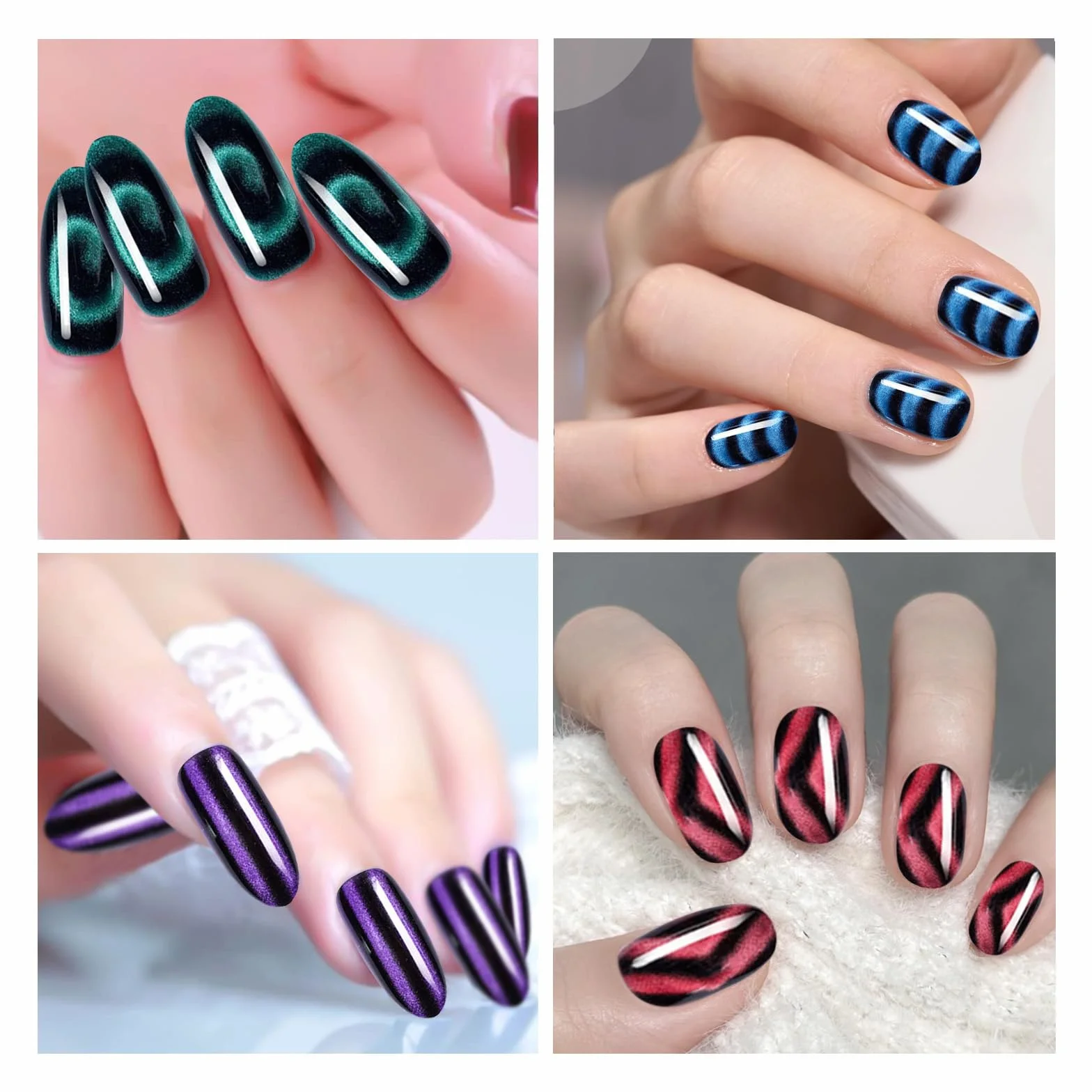 16 Sztuk Narzędzi do Zdobienia Paznokci w Sztyfcie Magnetycznym DIY Magic 3D Cat Eye, do Stosowania z Żelem UV Lub Lakierem do Paznokci, Magnetyczny Pisak dla Kota do Stylizacji Paznokci