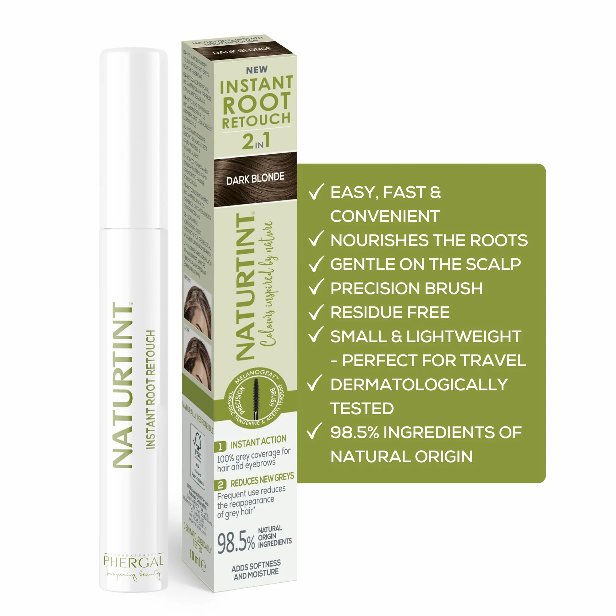 Naturtint Instant Root Retouch Tymczasowy retuszer do siwych włosów ciemny blond 10 ml