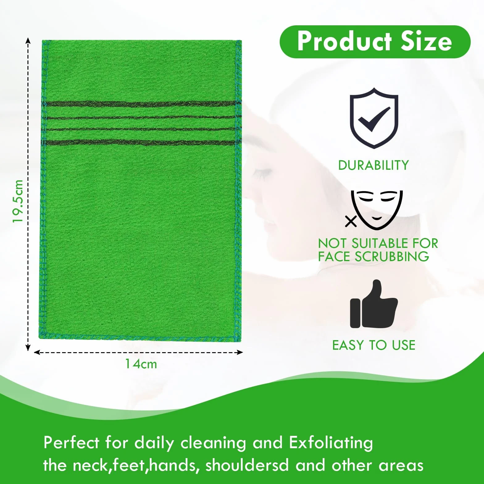 URAQT Koreańska rękawica do peelingu, 5 szt. gąbka do peelingu ciała, rękawica do peelingu ciała, peeling do ciała rękawice do głębokiego czyszczenia usunąć martwą skórę odciski