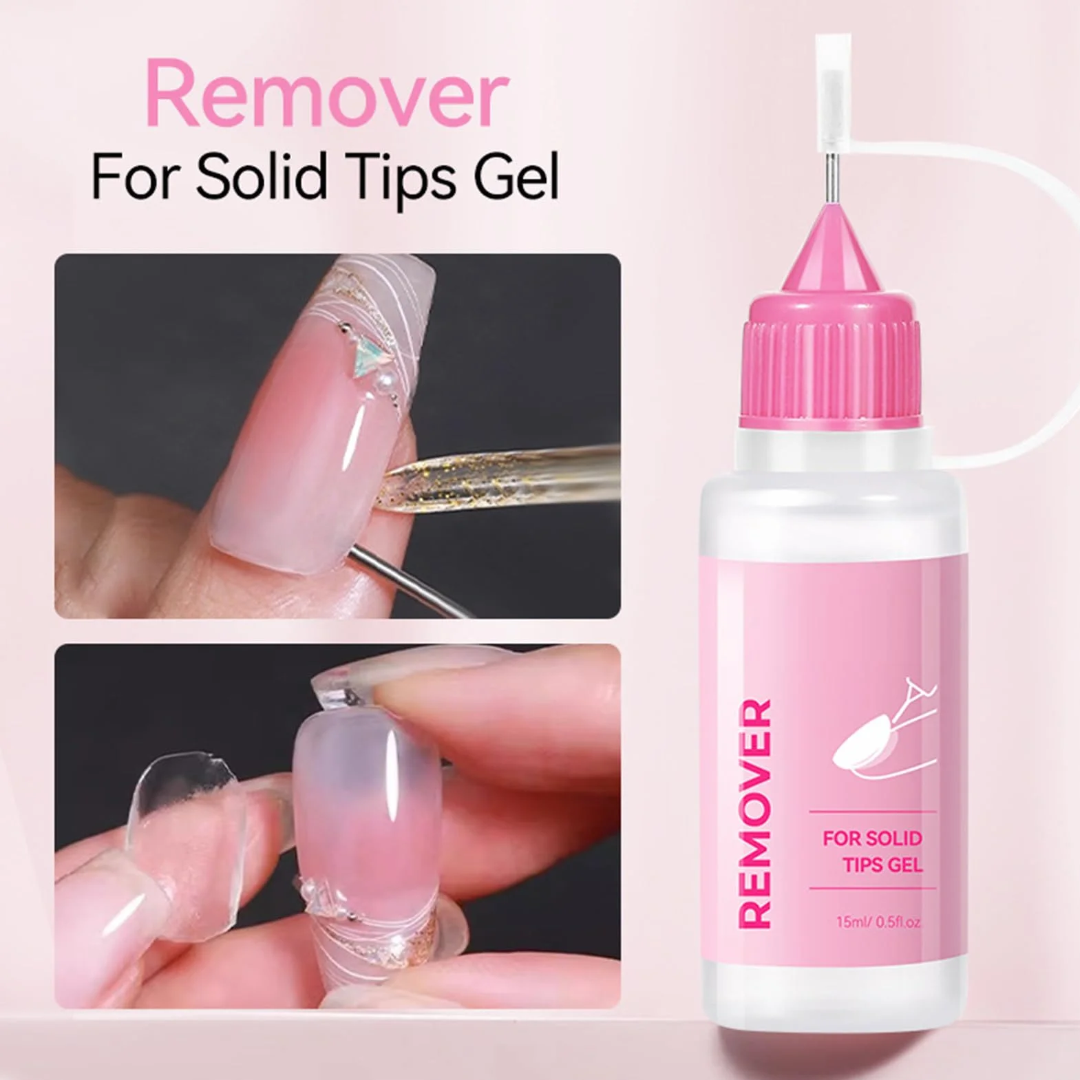 Nail Remover – 15ml Press on Glue Remover, Chip-Resistant Professional Dissolver Gel, Easy to Use Manicure Tool, Youth Friendly Nail Repair Accessory for Bridal Travel Home