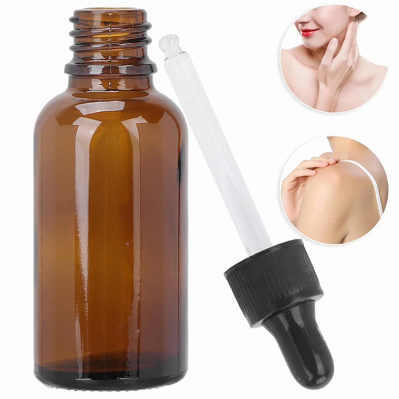 Sonew Pusta butelka na olejek eteryczny do wielokrotnego napełniania, 2 rozmiary brązowe mini przenośne perfumy DIY serum do twarzy perfumy zakraplacz butelka akcesoria (#2)